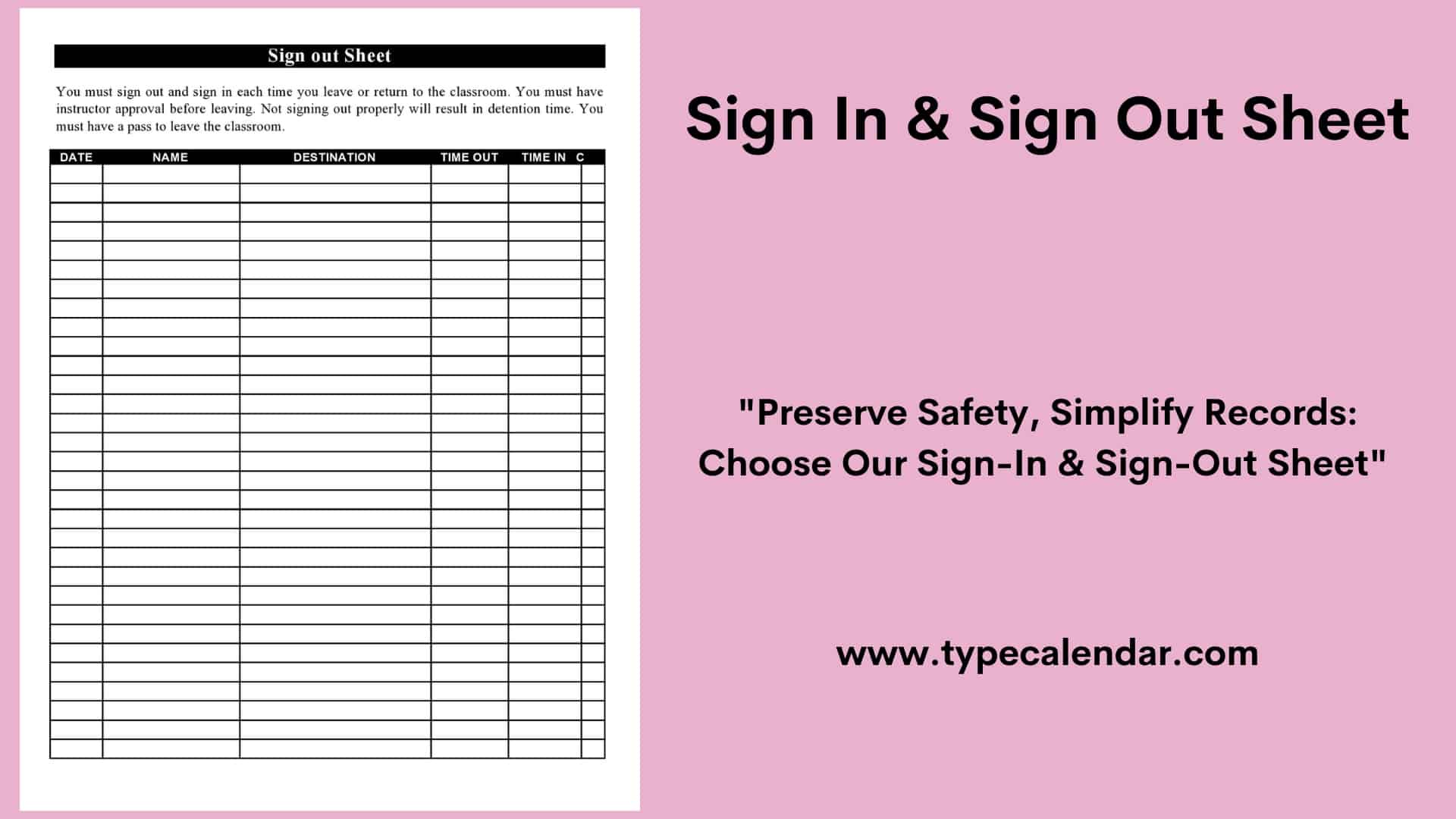 Free Printable Sign In And Out Sheet Templates [Pdf, Word, Excel] for Free Printable Sign In And Out Sheets