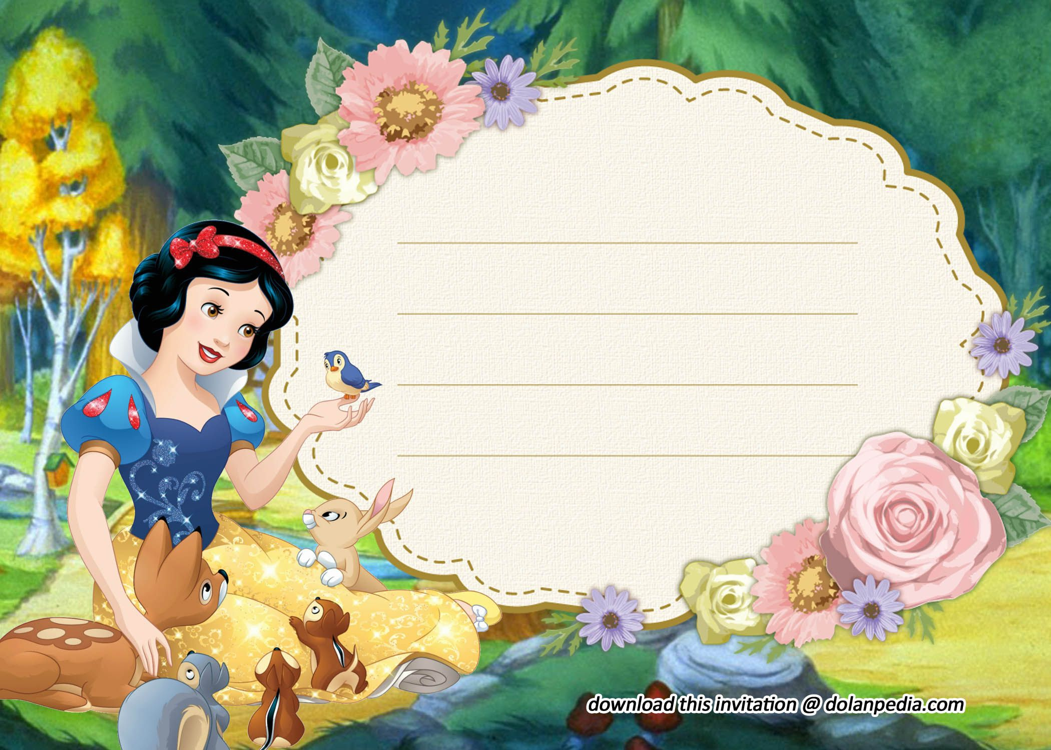 Free Printable Snow White Flowery Invitation Templates | Snow with regard to Snow White Invitations Free Printable