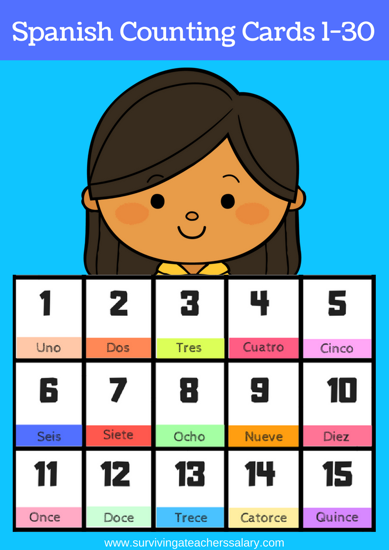 Free Printable Spanish Flashcards Numbers 1-30 regarding Free Printable Spanish Numbers