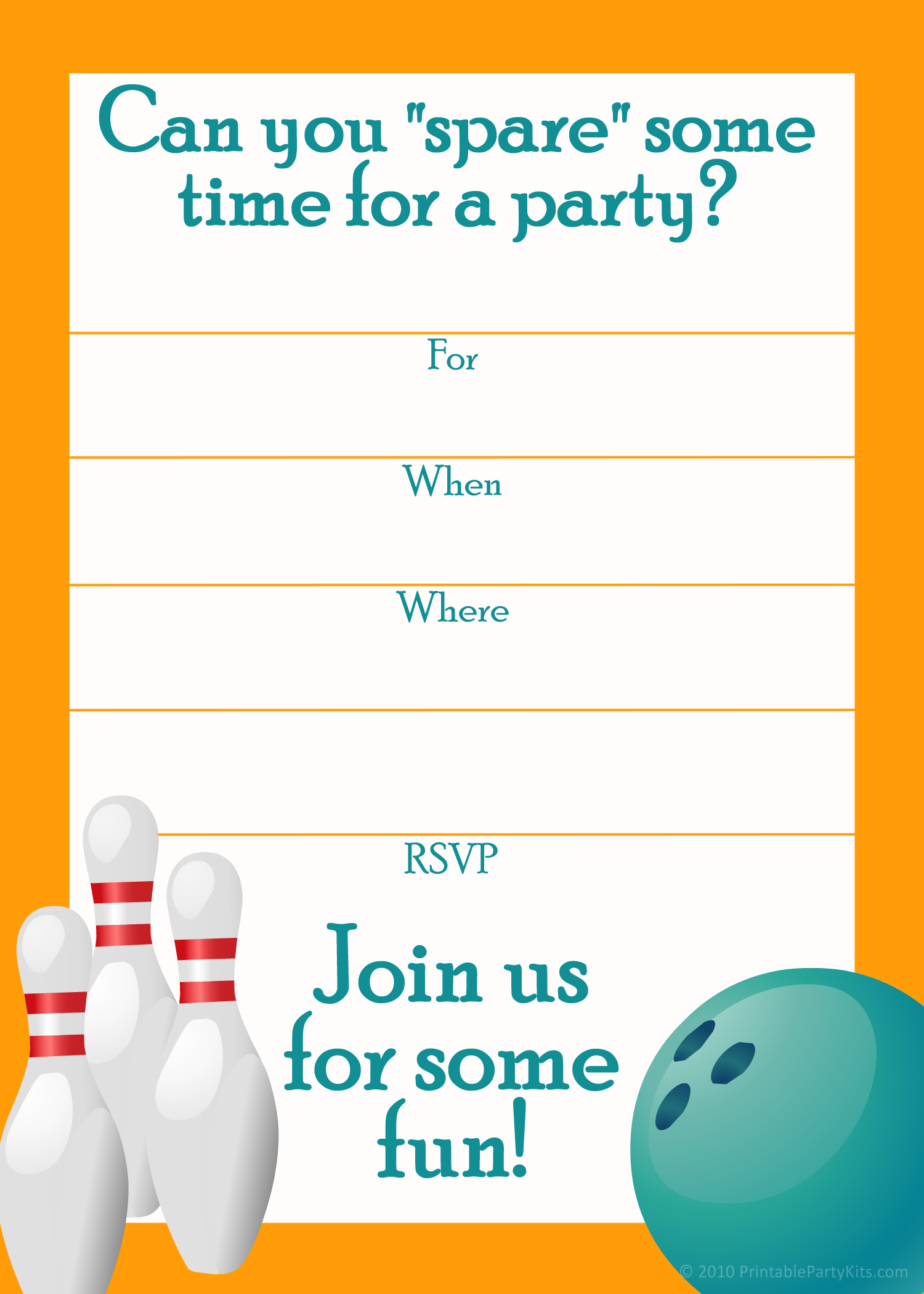 Free Printable Sports Birthday Party Invitations Templates within Free Printable Bowling Birthday Party Invitations