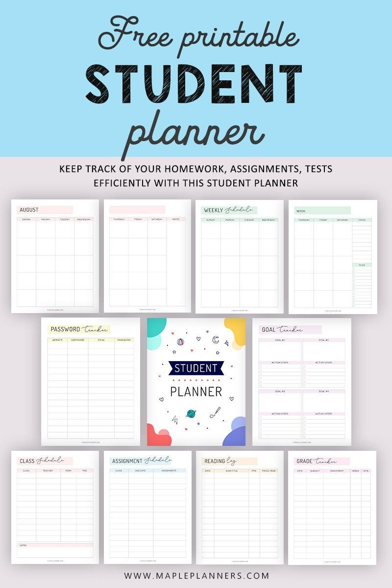 Free Printable Student Planner | Keep Track Of School Activities intended for Free Printable Academic Planner