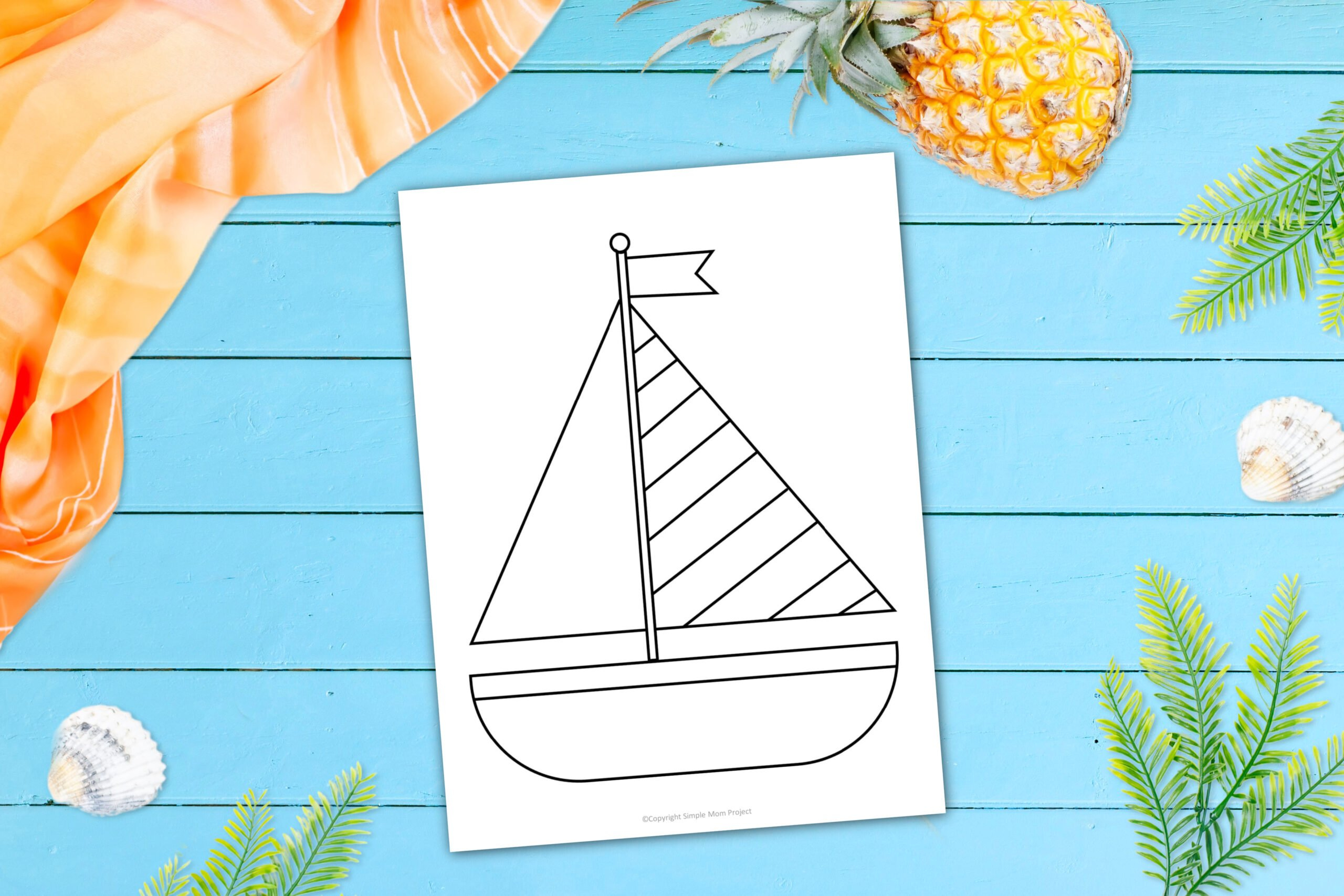 Free Printable Summer Sailboat Template – Simple Mom Project intended for Free Printable Sailboat Template