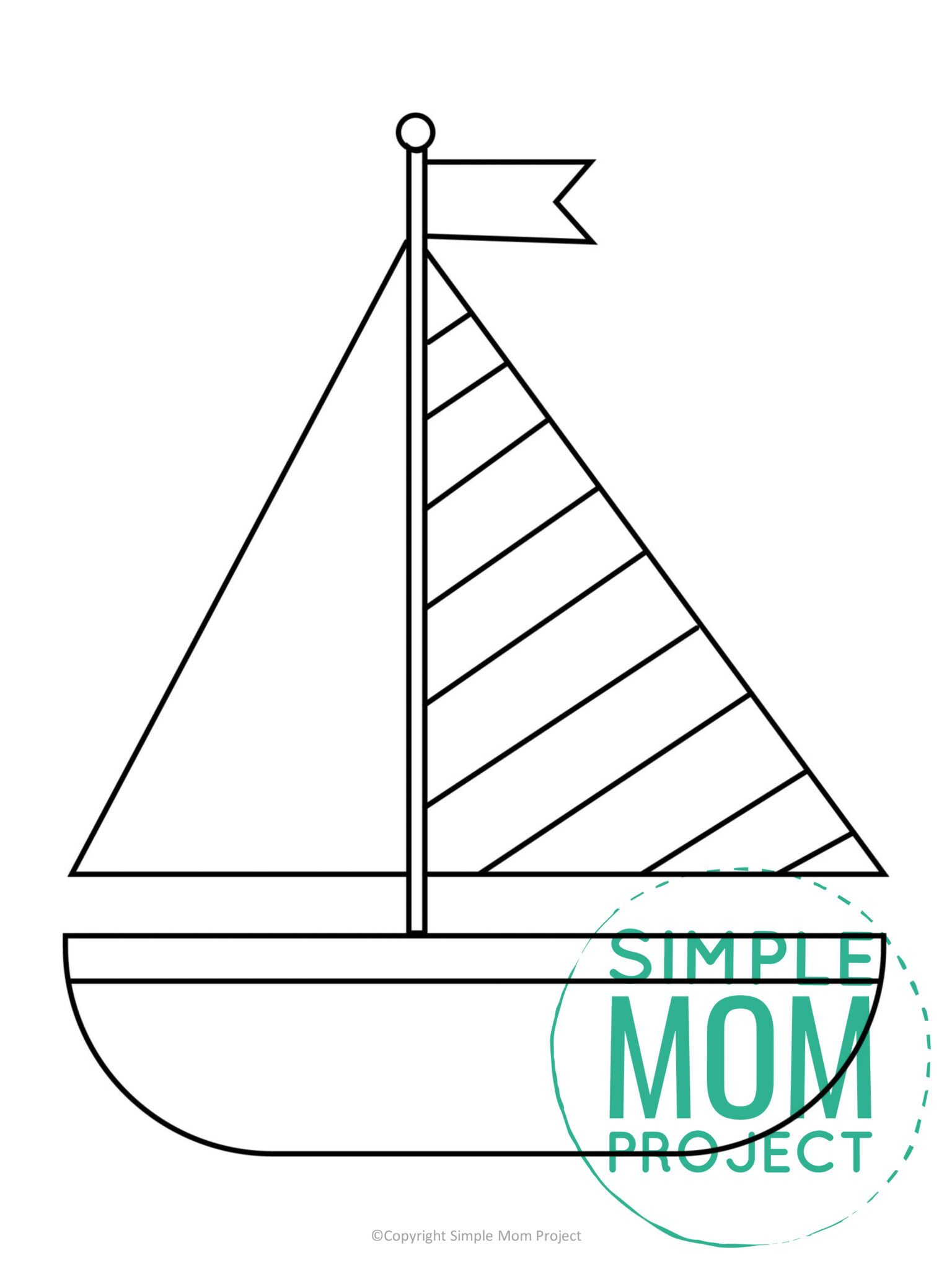 Free Printable Summer Sailboat Template | Template Printable regarding Free Printable Boat Pictures