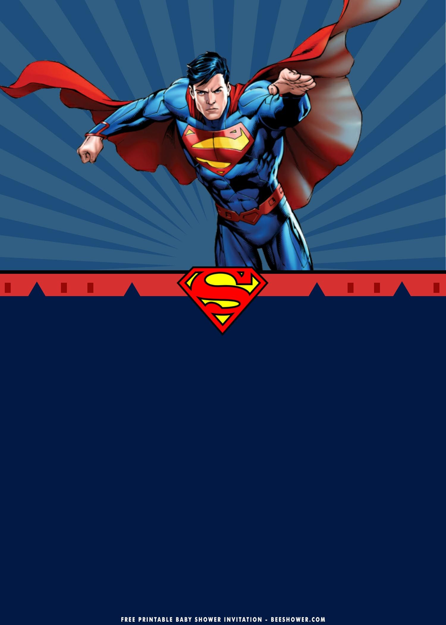 Free Printable) - Superman Birthday Invitation Templates with Free Printable Superman Invitations