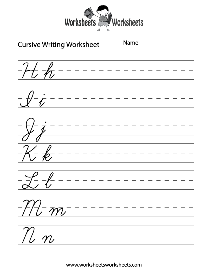 Free Printable Teaching Cursive Writing Worksheet pertaining to Free Printable Cursive Handwriting Worksheets