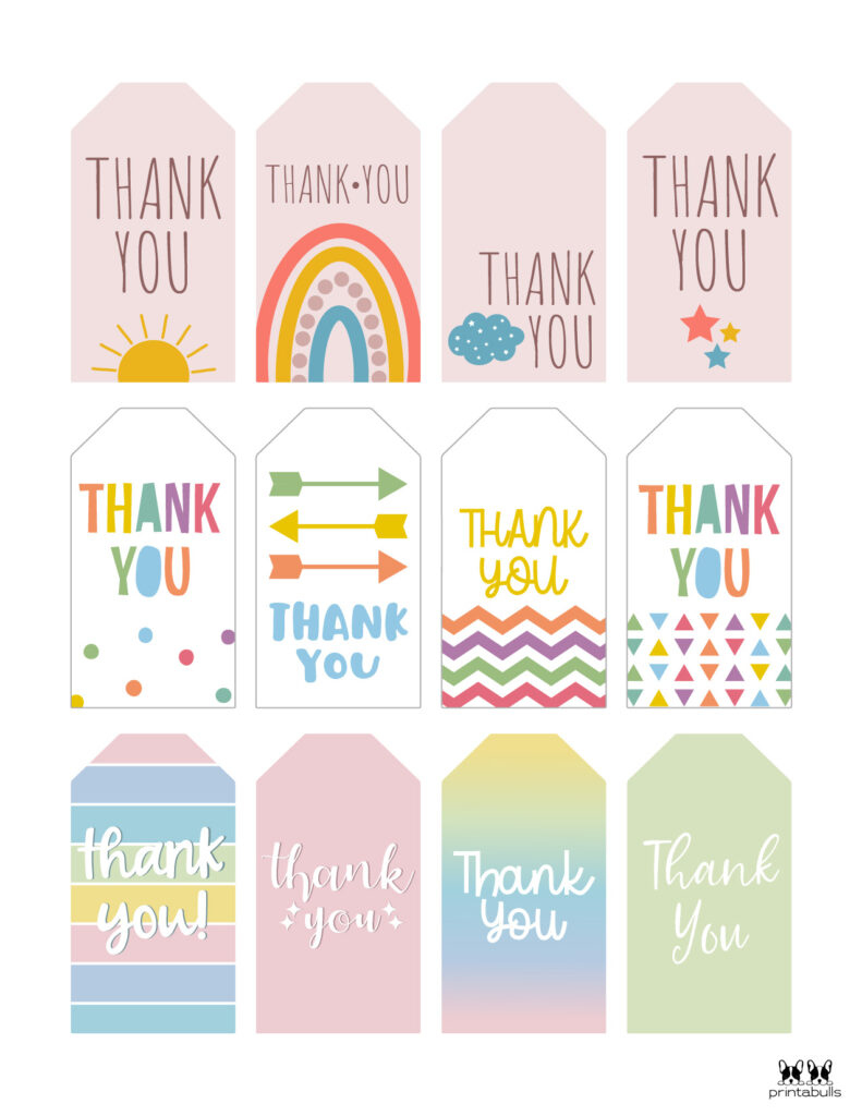 Free Printable Thank You Tags - 300 Tags | Printabulls in Free Printable Thank You For Coming To My Party Tags