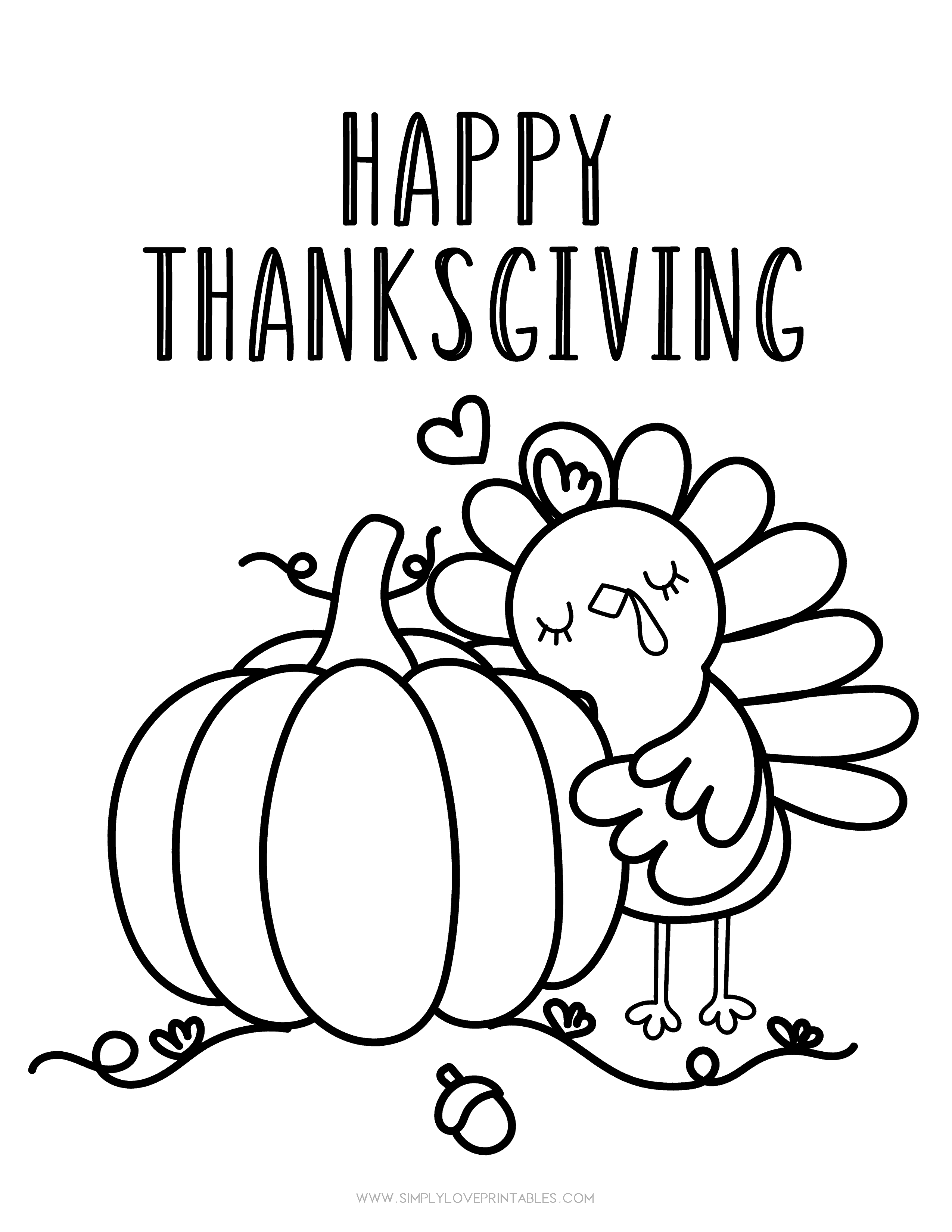 Free Printable Thanksgiving Coloring Pages - Simply Love Printables throughout Free Printable Thanksgiving Coloring Pages