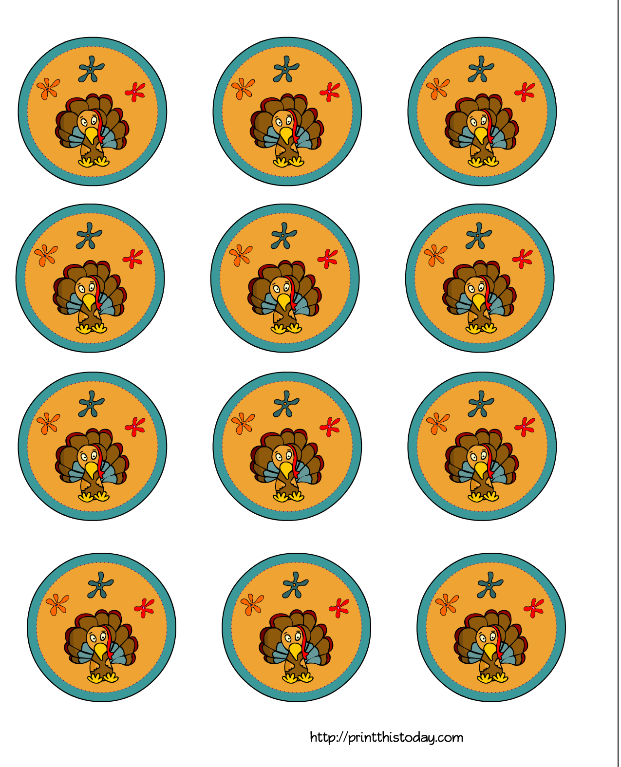 Free Printable Thanksgiving Cupcake Toppers intended for Thanksgiving Cupcake Toppers Printable Free