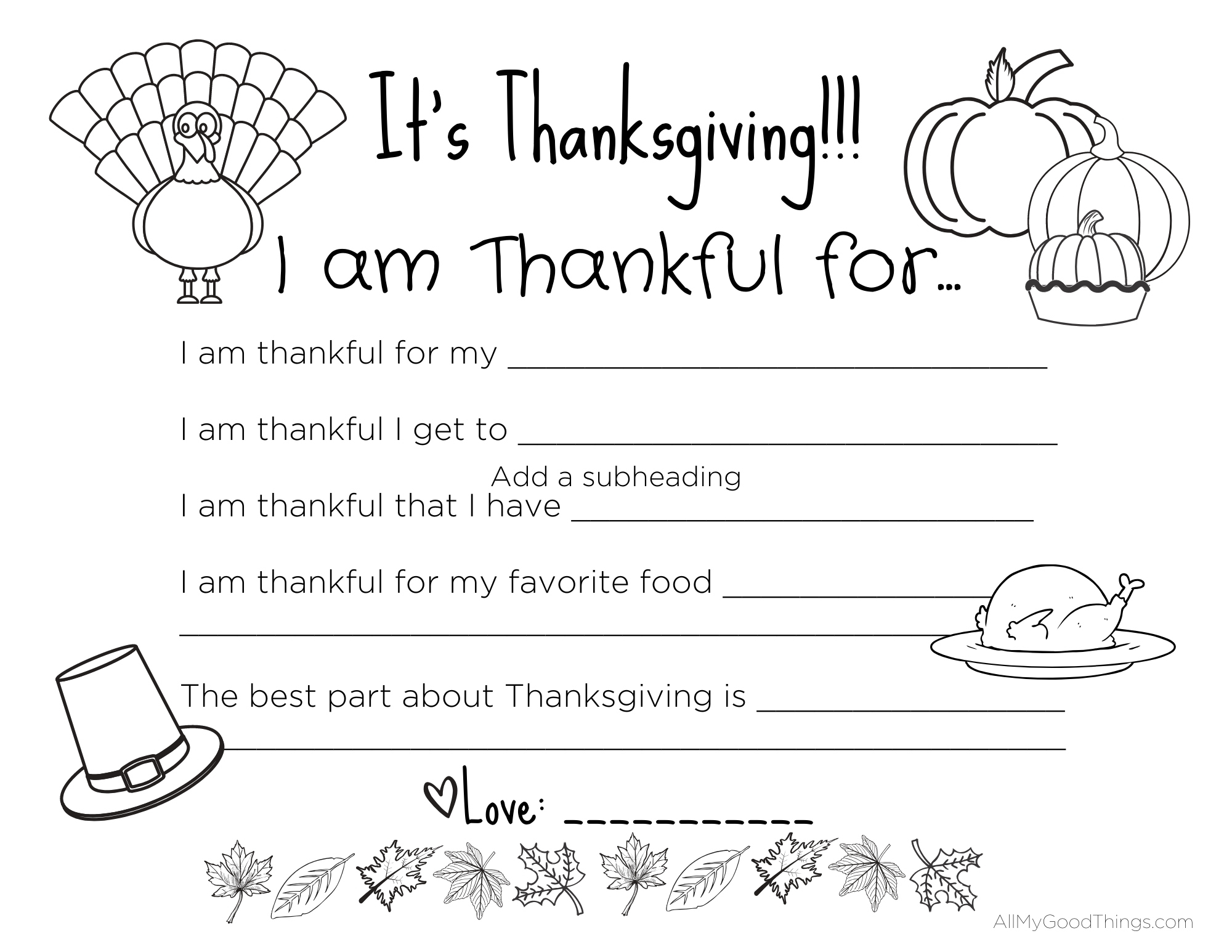 Free Printable Thanksgiving Placemats For The Kids - All My Good with regard to Free Printable for Thanksgiving