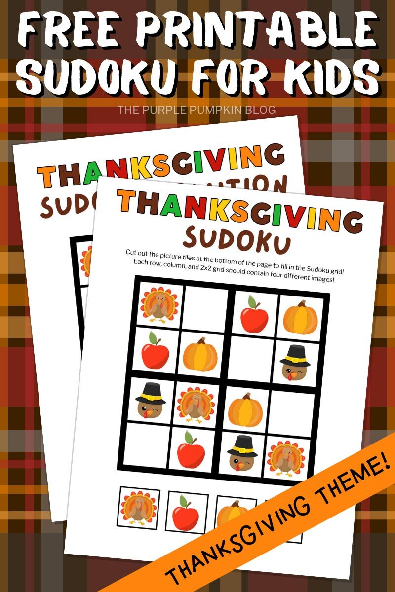 Free Printable Thanksgiving Sudoku Puzzles For Kids! for Free Printable Sud