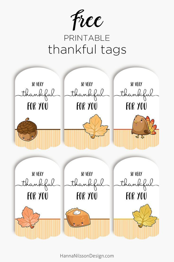 Free Printable Thanksgiving Tags pertaining to Thankful For You Free Printable Tags