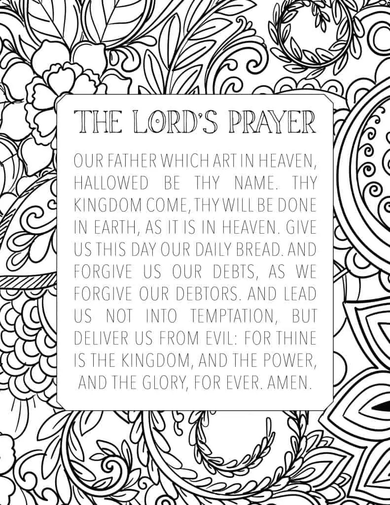 Free Printable The Lord&amp;#039;S Prayer Coloring Page - My Printable Faith intended for Free Printable Lord&amp;amp;#039;s Prayer Coloring Pages