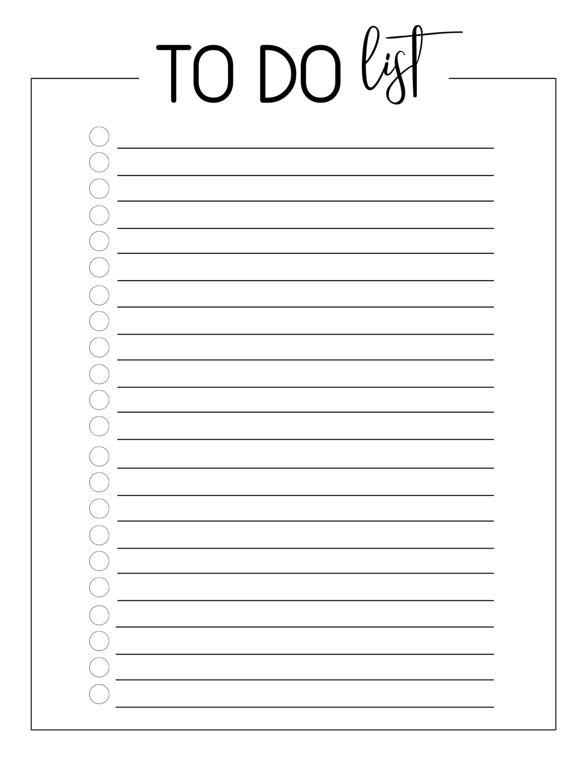 Free Printable To Do Checklist Template - Paper Trail Design in Printable Checklist Template Free