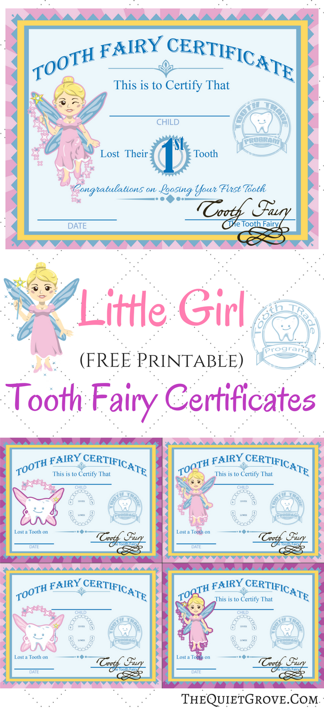 Free Printable Tooth Fairy Certificates for Free Printable First Lost Tooth Certificate