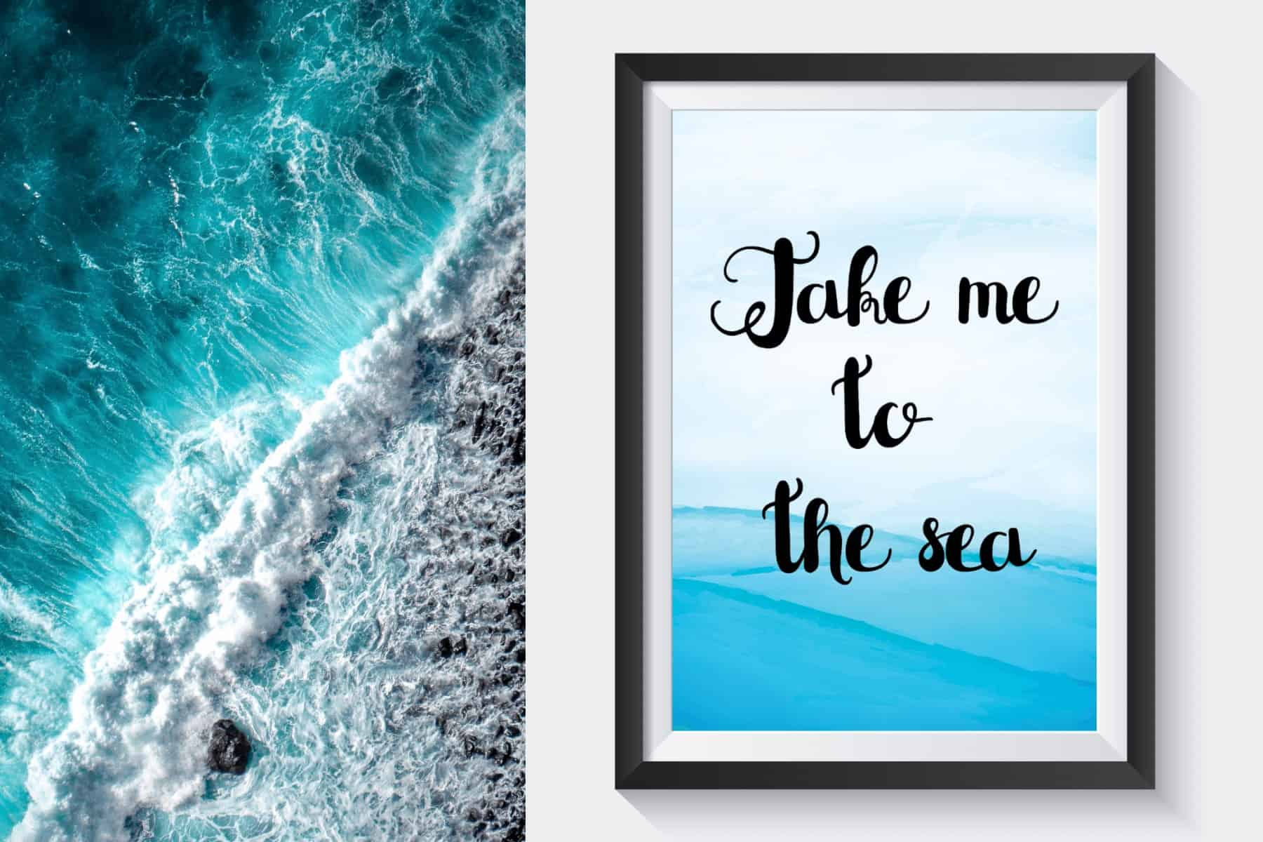 Free Printable Travel Wall Art - Take Me To The Sea - Beach Inspired with regard to Free Printable Beach Pictures