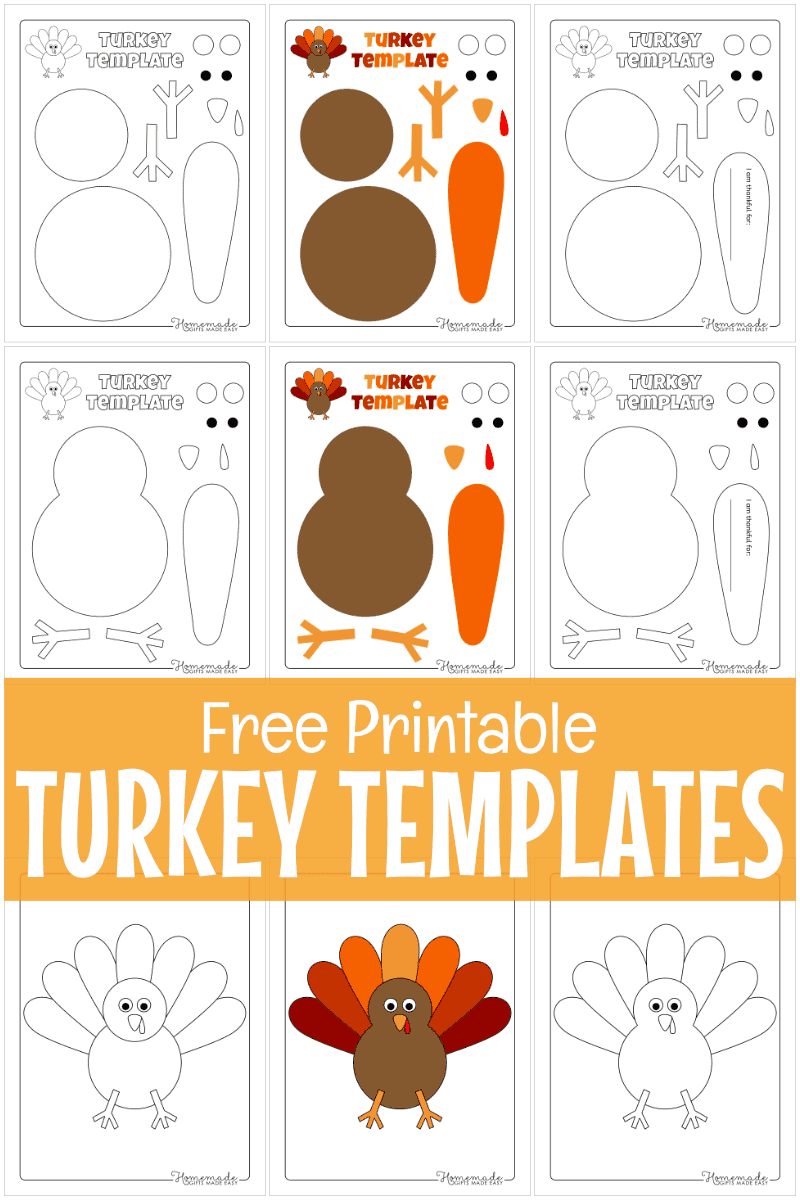 Free Printable Turkey Templates For Thanksgiving Crafts within Free Printable Turkey Craft