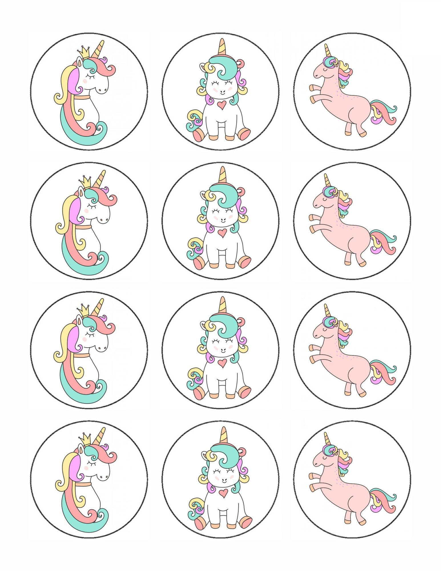 Free Printable Unicorn Cake Topper with regard to Free Printable Unicorn Cupcake Toppers