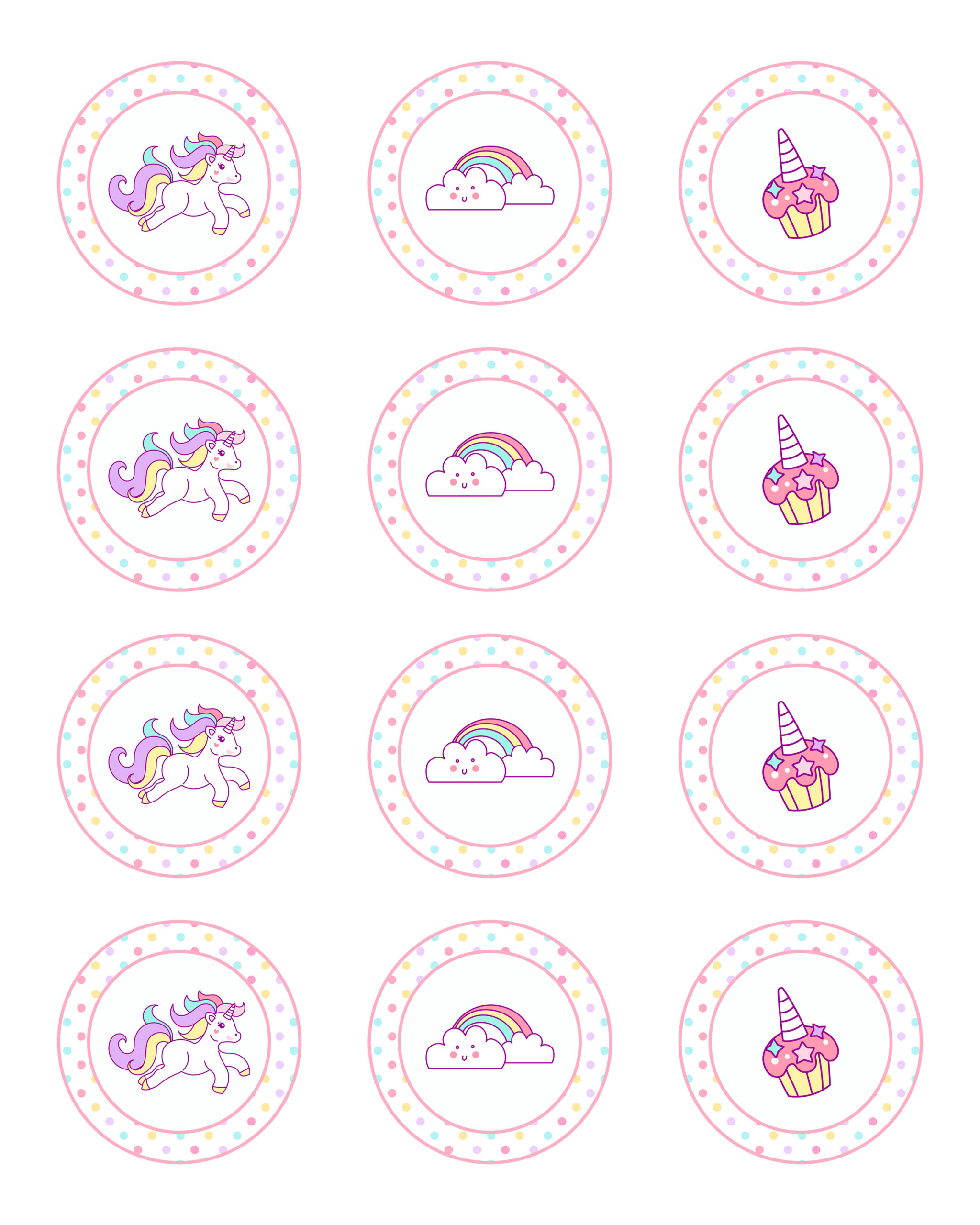 Free Printable Unicorn Party Decorations Pack - The Cottage Market in Free Unicorn Birthday Printables