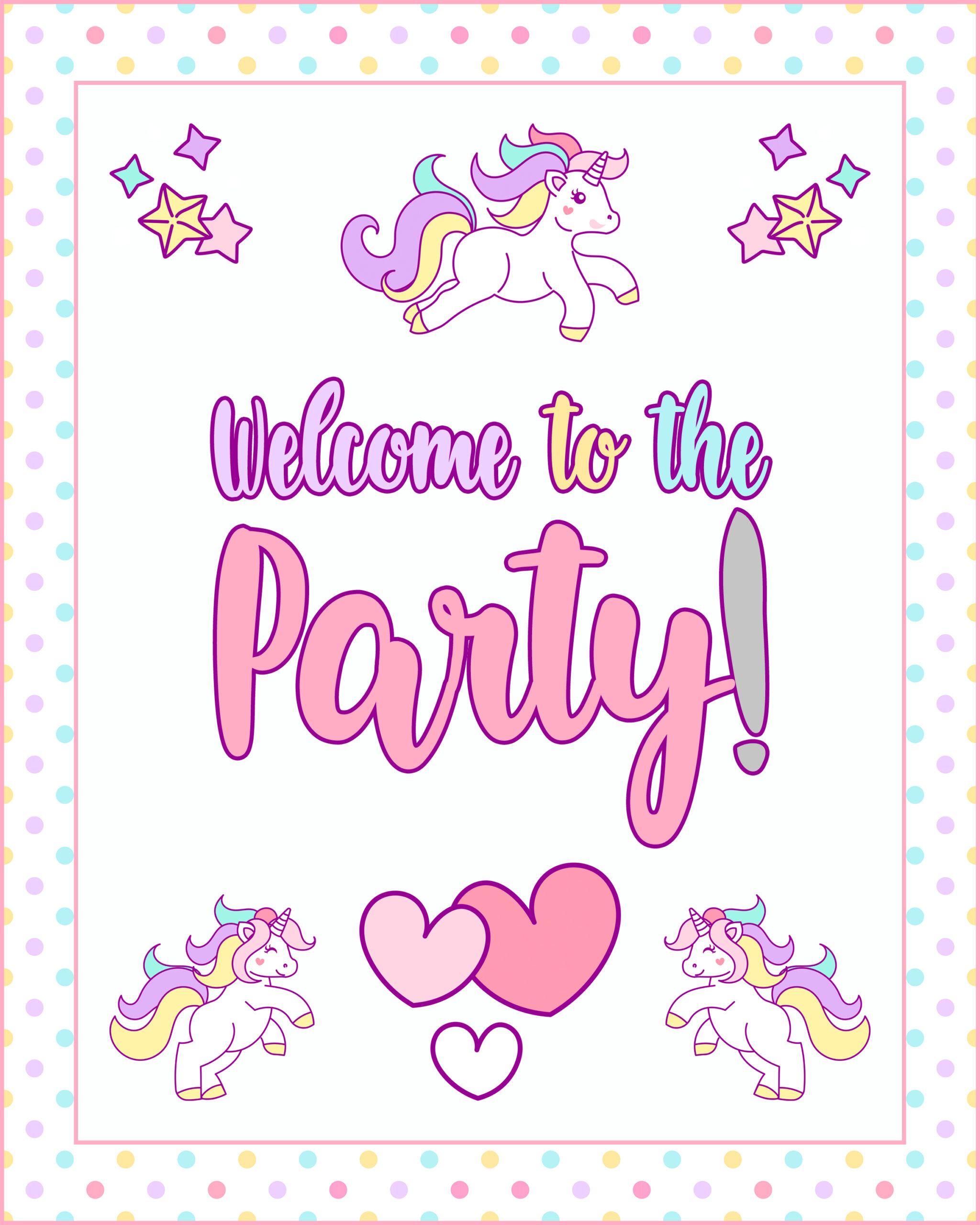 Free Printable Unicorn Party Decorations Pack - The Cottage Market regarding Free Unicorn Birthday Printables