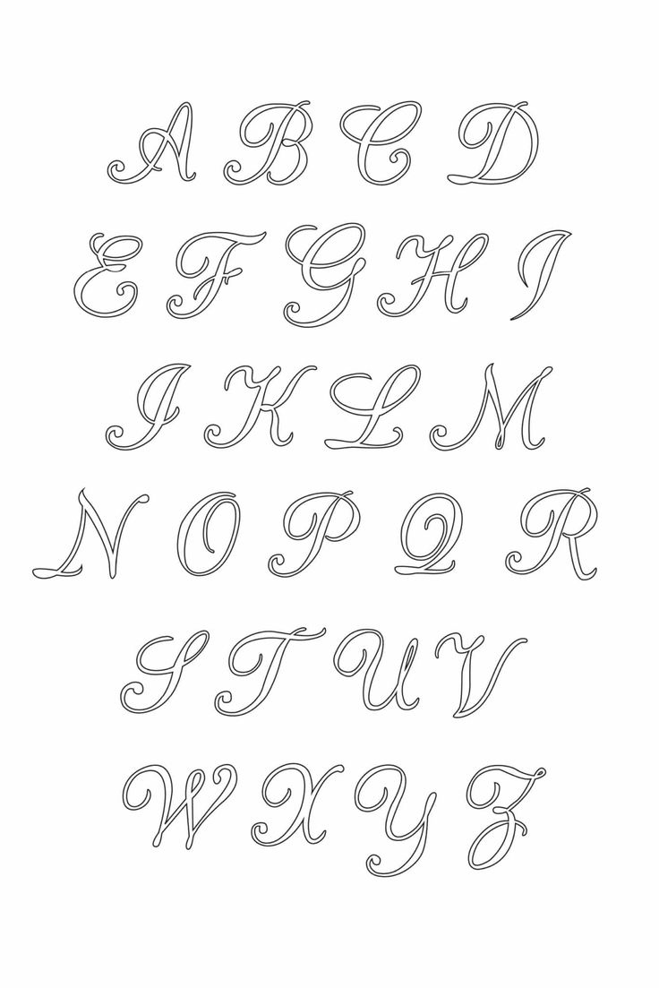 Free Printable Uppercase Calligraphy Letters Set pertaining to Free Printable Calligraphy Letter Stencils