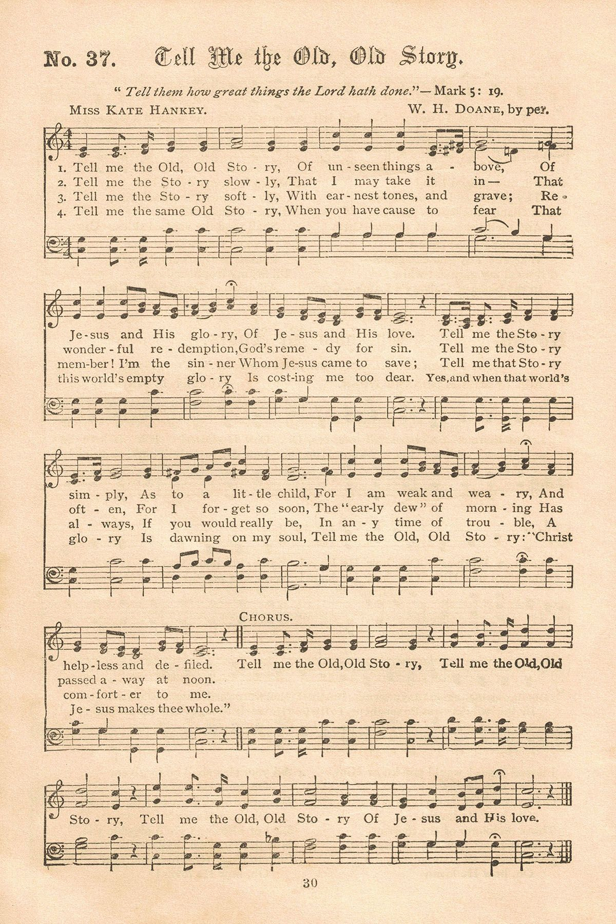 Free Printable Vintage Gospel Hymns Sheet Music in Free Printable Gospel Sheet Music for Piano