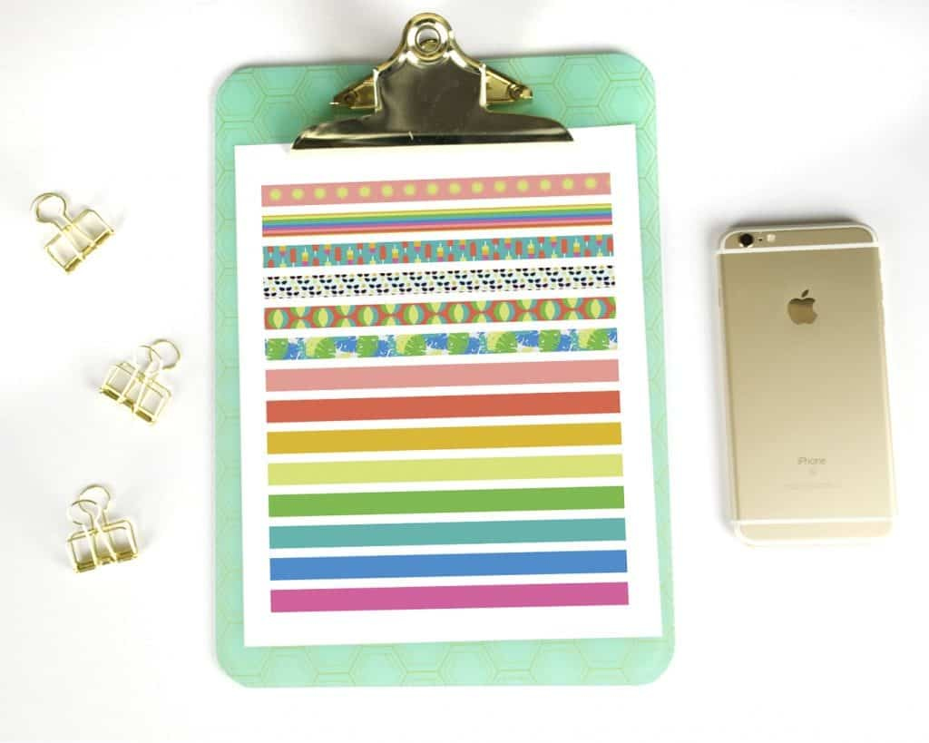 Free Printable Washi Tape For Summer Planners - Semigloss Design pertaining to Free Printable Washi Tape