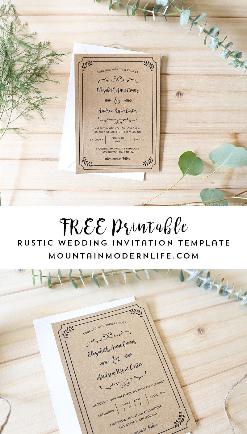 Free Printable Wedding Invitation Template | Free Printable inside Free Wedding Printables Templates