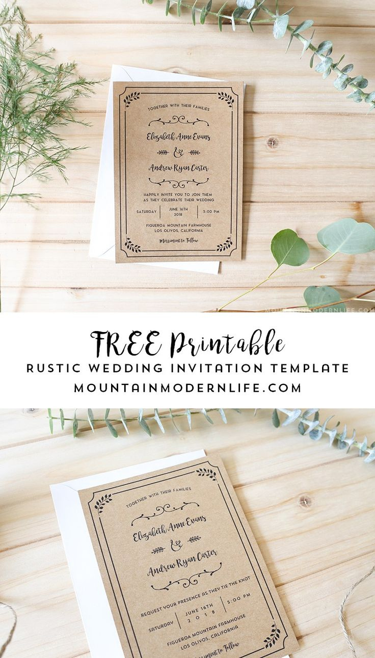 Free Printable Wedding Invitation Template | Free Printable regarding Free Printable Wedding Invitation Kits