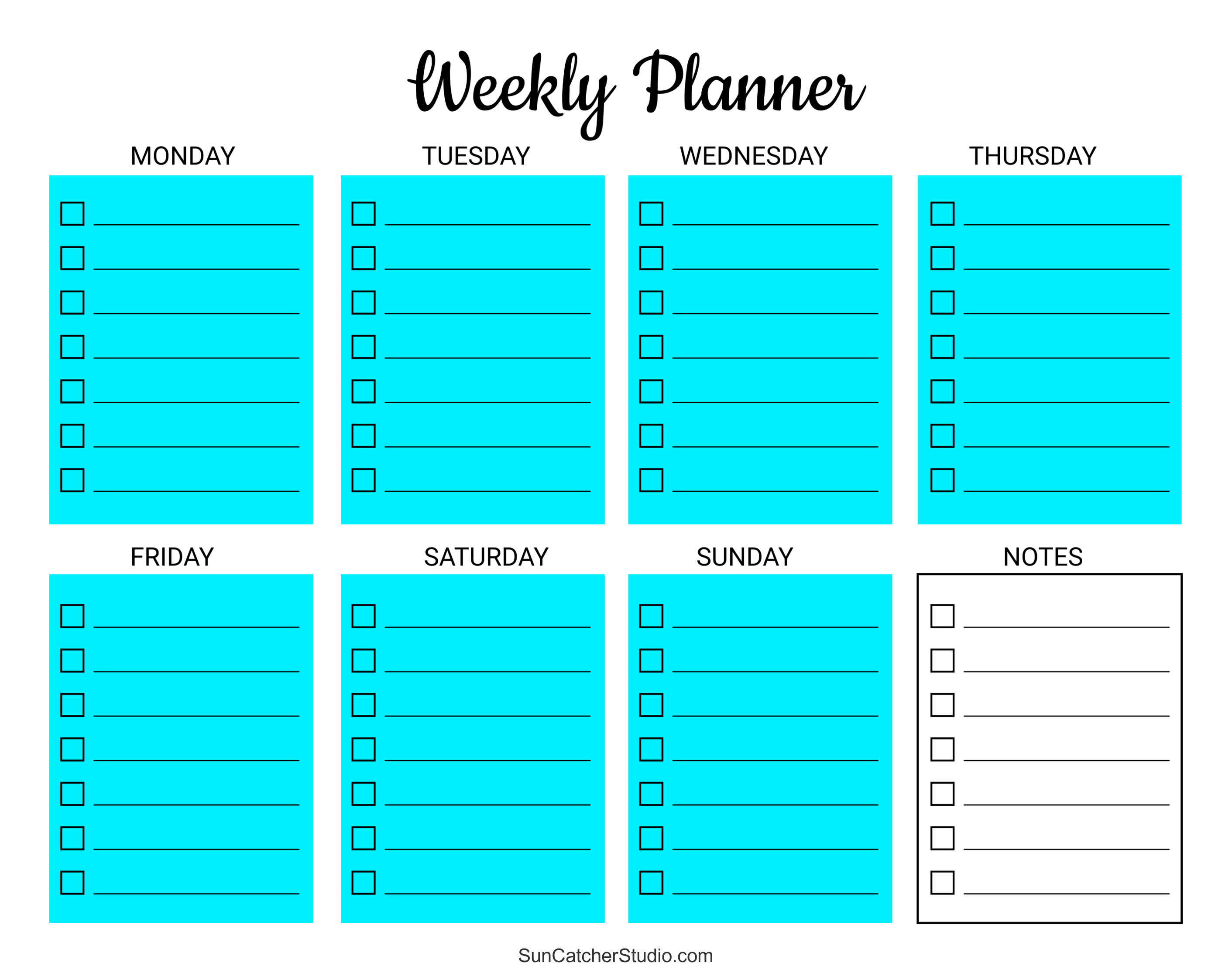 Free Printable Weekly Planner Templates (Pdf) – Diy Projects throughout Free Printable School Agenda Templates