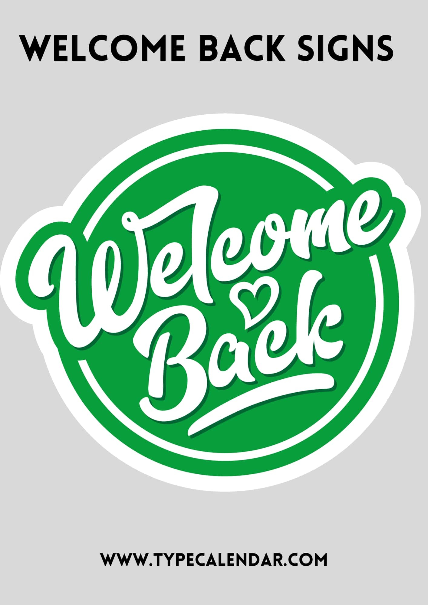 Free Printable Welcome Back Sign Templates [Pdf, Word] with Free Printable Welcome Back Signs for Work