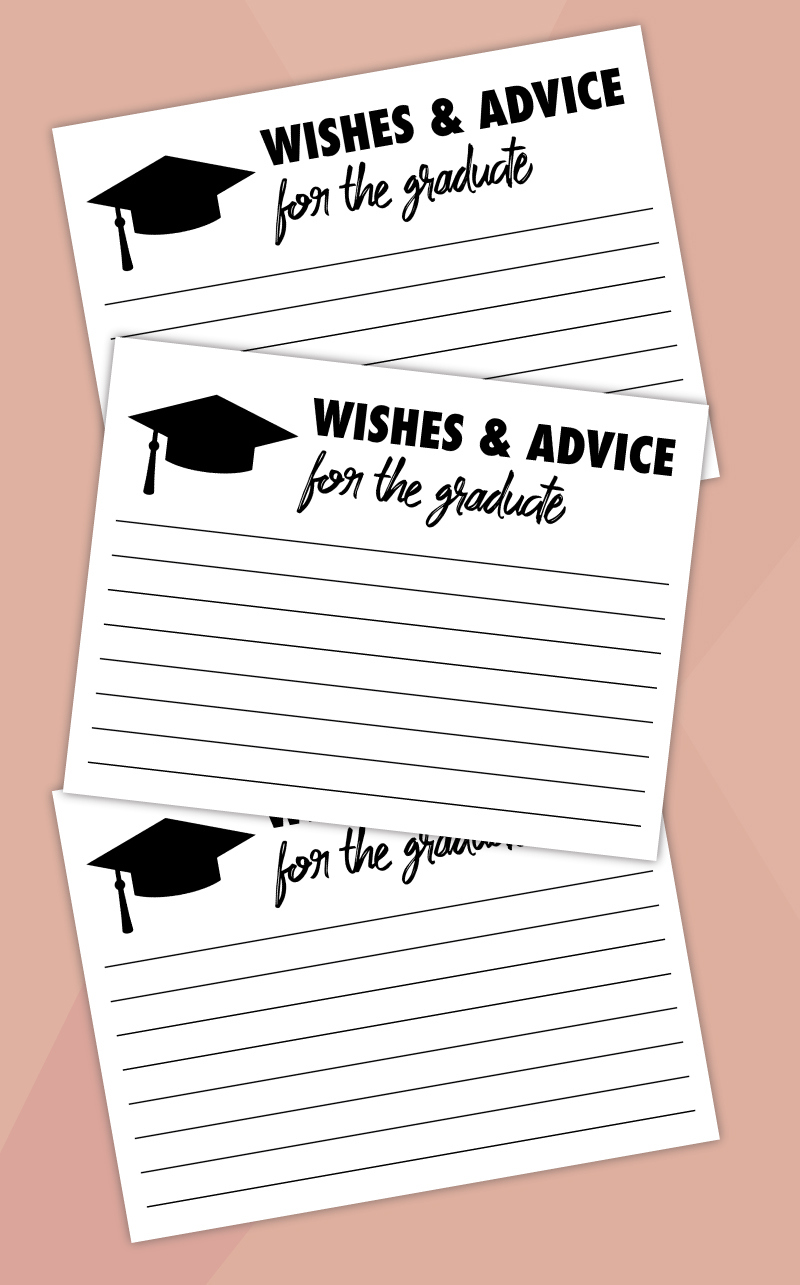 Free Printable Wishes And Advice For The Graduate Cards - Pjs And regarding Free Printable Graduation Paper