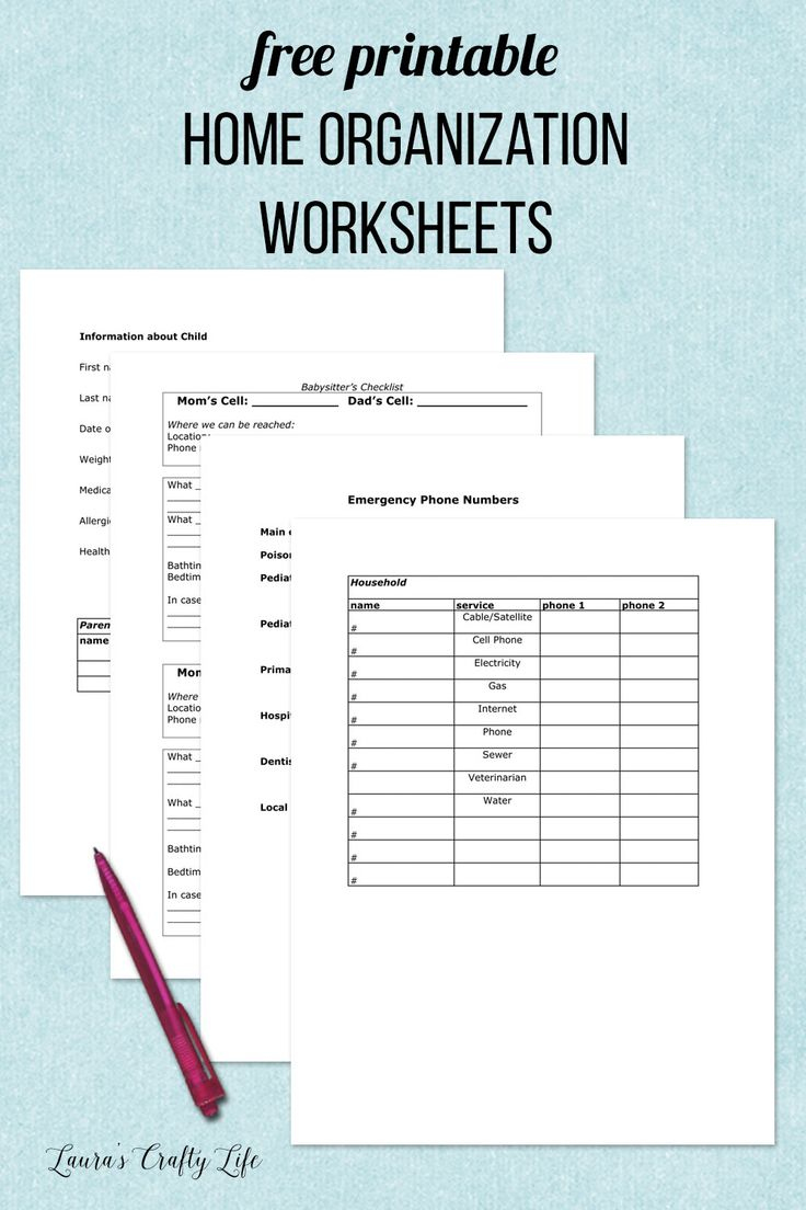 Free Printable Worksheets For Organizing Your Home pertaining to Free Printable Home Organization Worksheets