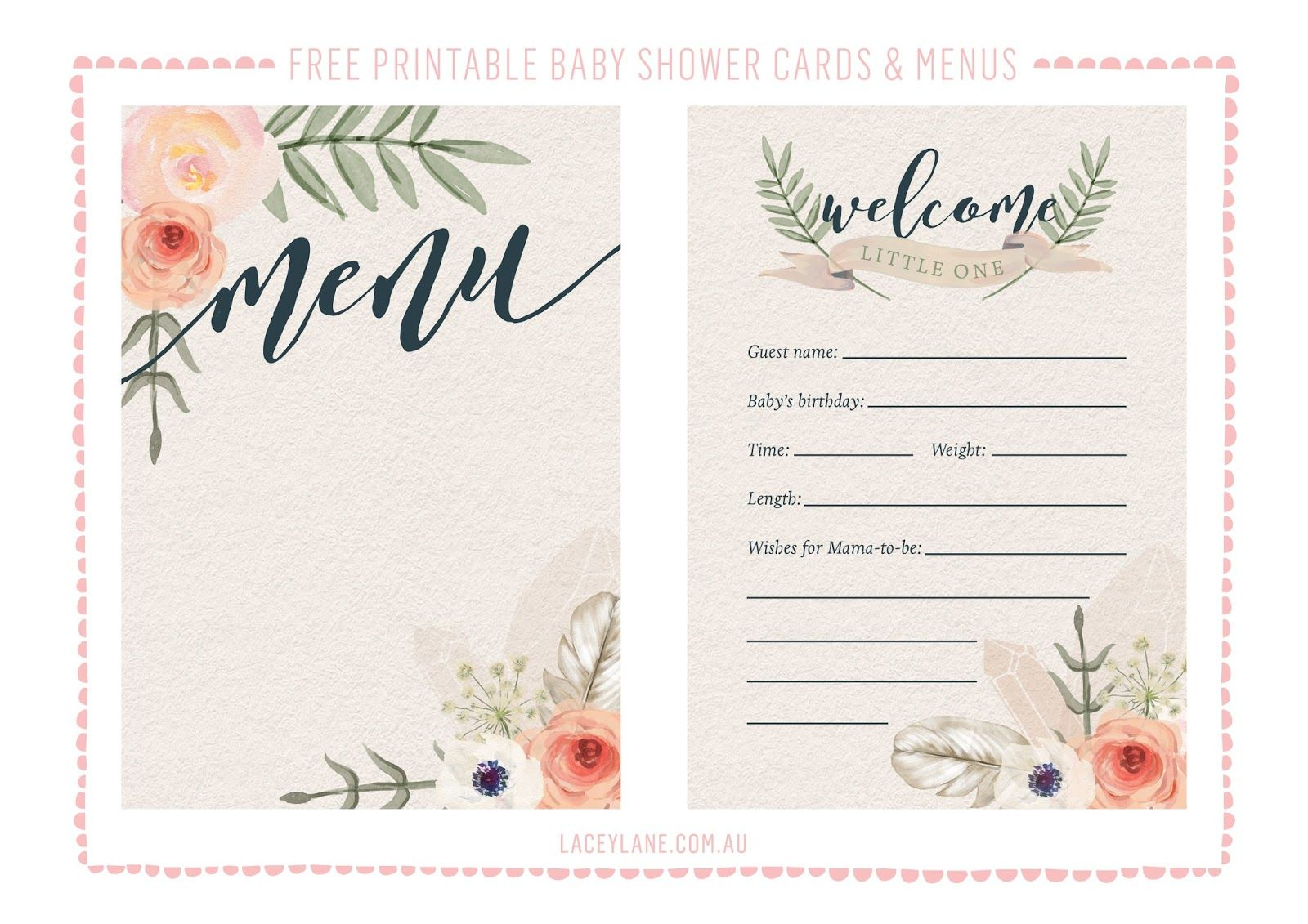 Free Printables ♥ Vintage Boho Baby Shower Cards | Printable Baby in Free Boho Baby Shower Printables