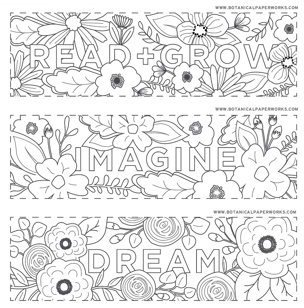 Free Printables} Read + Grow Coloring Bookmarks For Back-To-School for Free Printable Book Marks