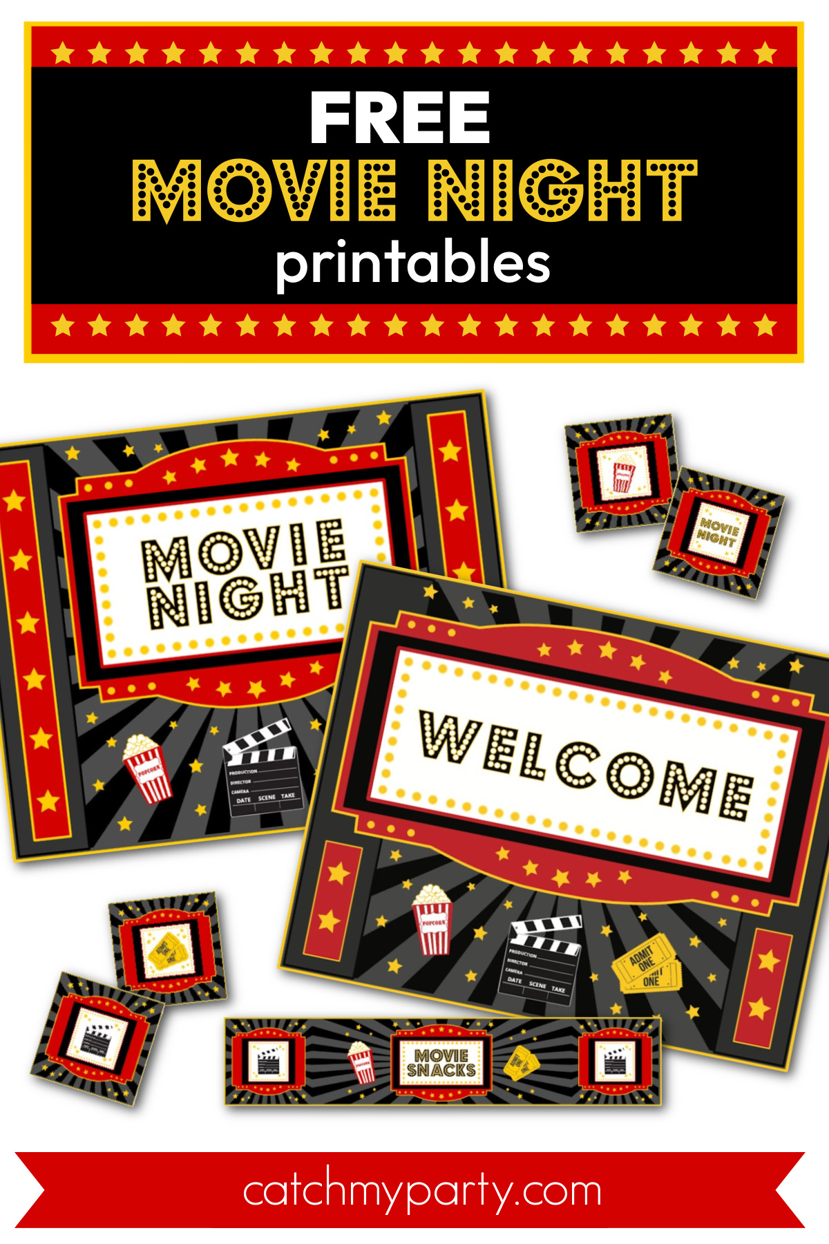 Free Printables To Level Up Your Movie Night! | Catch My Party inside Free Movie Night Printables