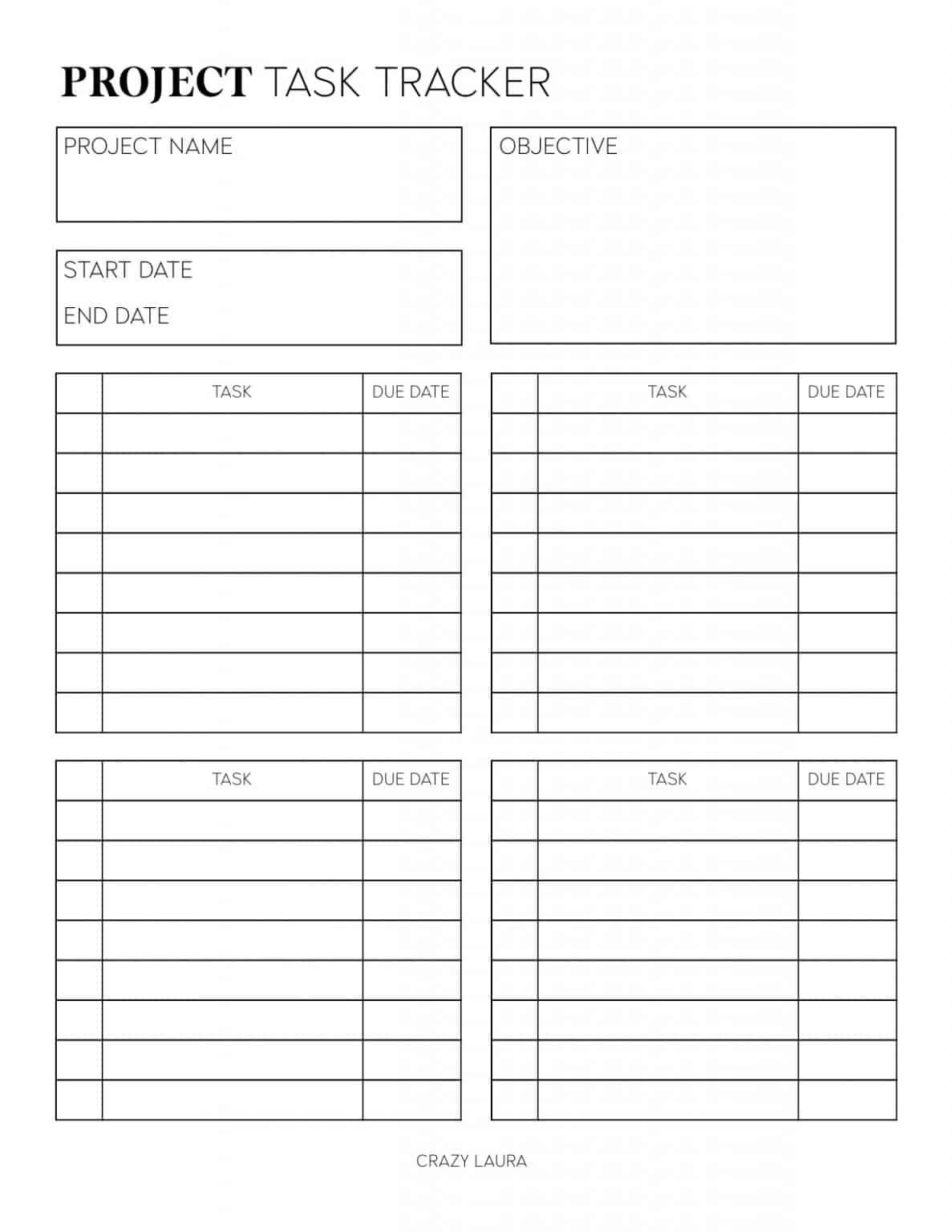 Free Project Planner Printable &amp;amp; Overview Pdf Sheets within Free Printable Task Organizer