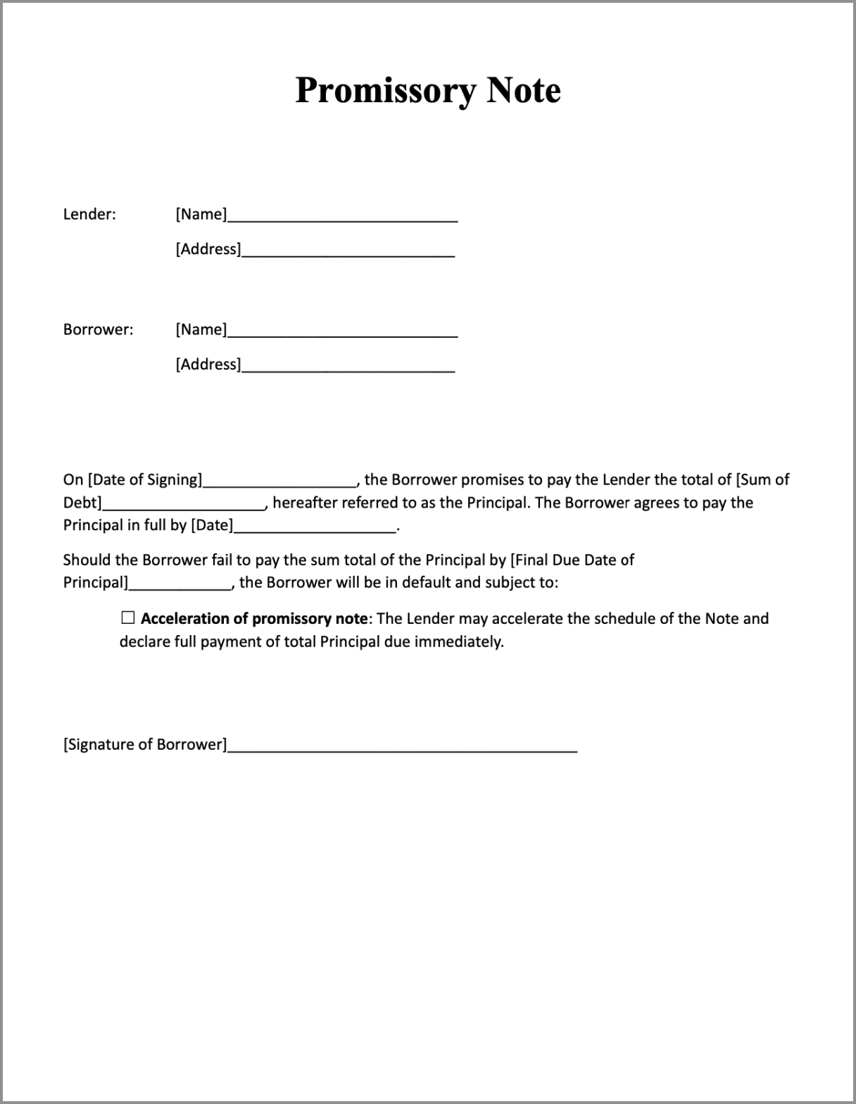 Free Promissory Note Template: Sample In Word And Pdf | Signeasy throughout Free Printable Promissory Note Contract