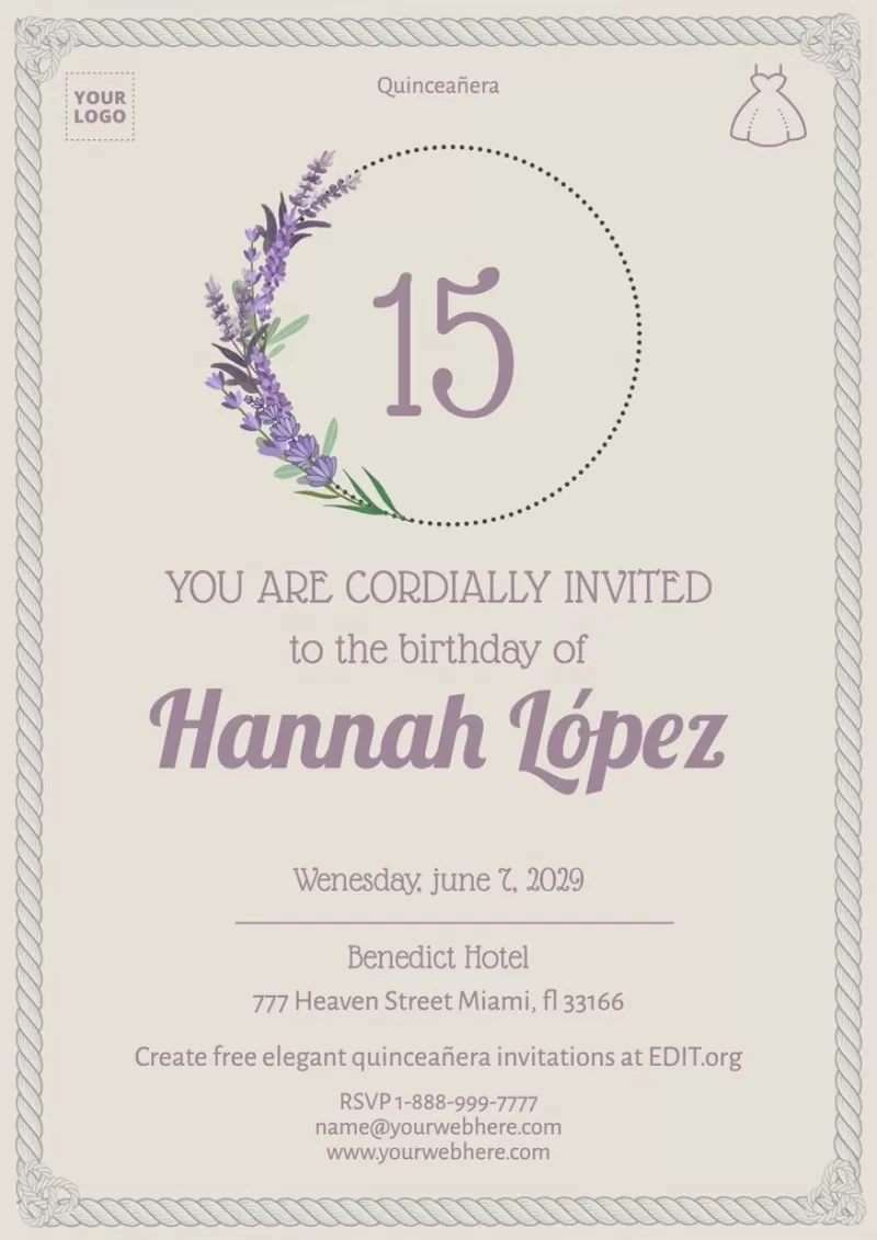 Free Quinceañera Invitation Templates throughout Free Printable Quinceanera Invitations