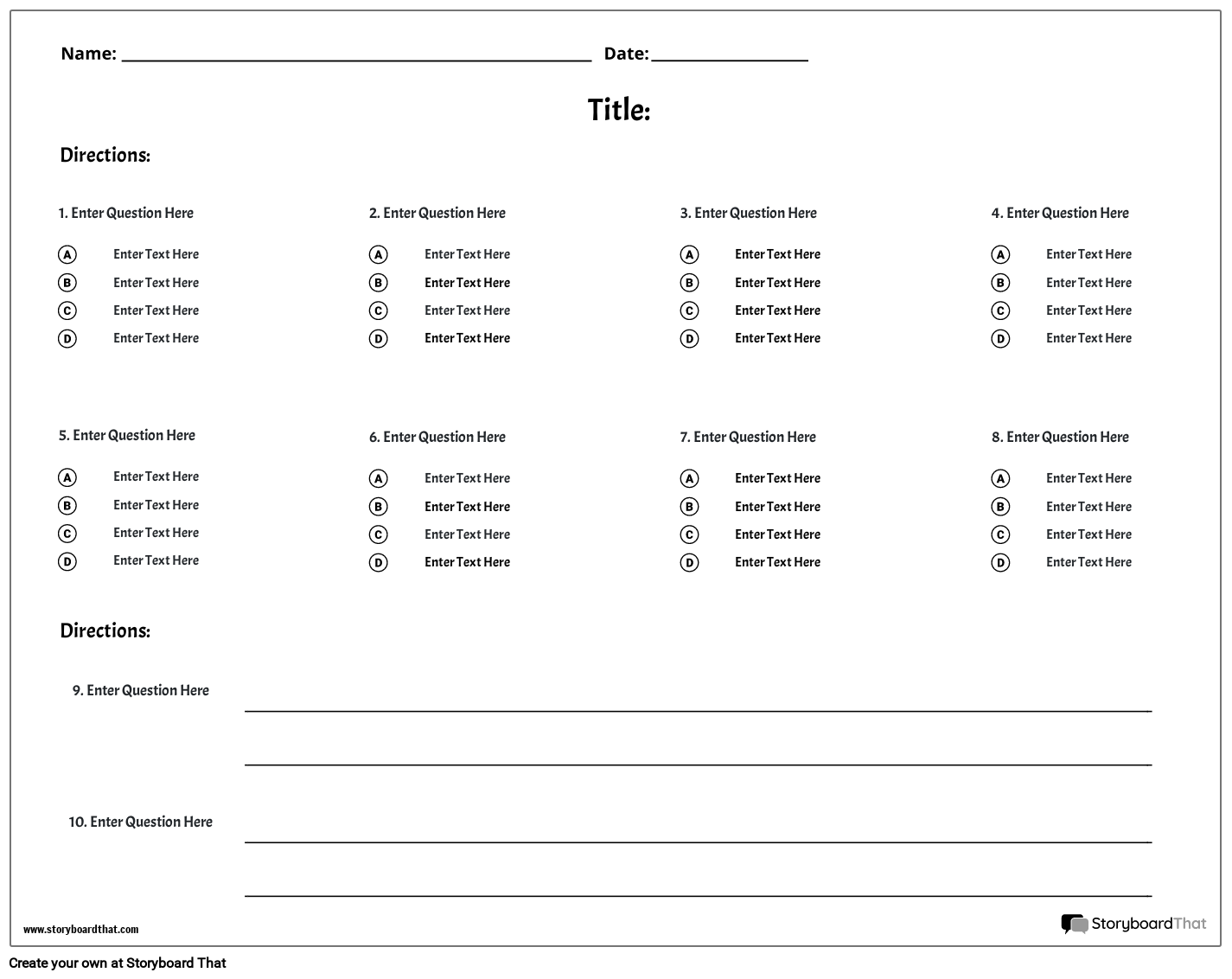 Free Quiz Maker: Online Templates For Teachers&amp;#039; Tests in Free Printable Test Maker for Teachers