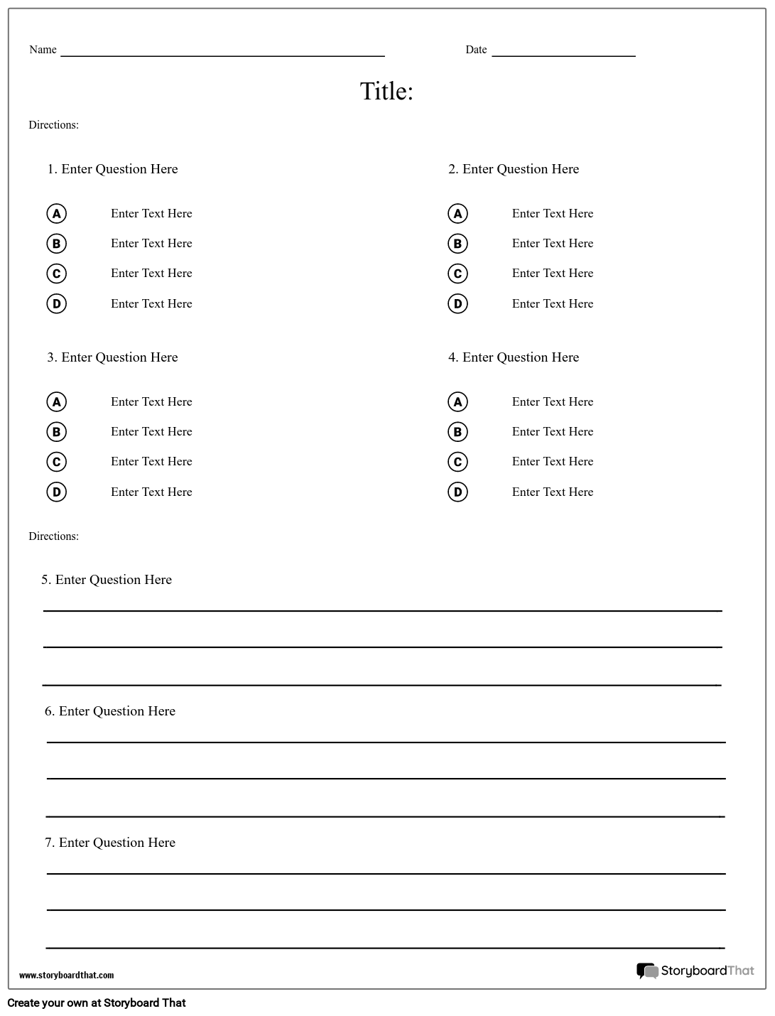 Free Quiz Maker: Online Templates For Teachers&amp;#039; Tests inside Free Printable Test Maker for Teachers