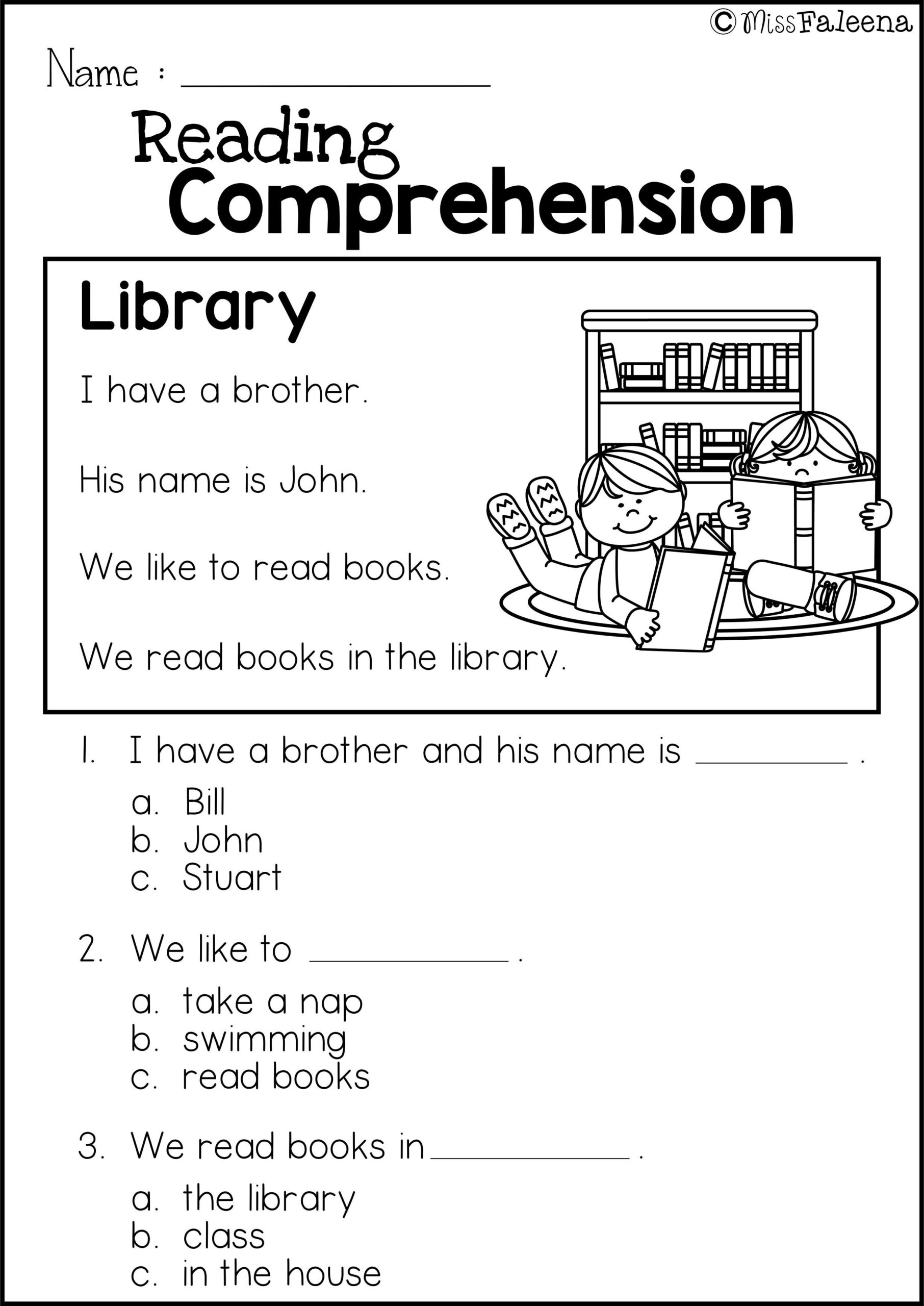 Free Reading Comprehension Practice | Reading Comprehension with Free Reading Printables for 1st Grade