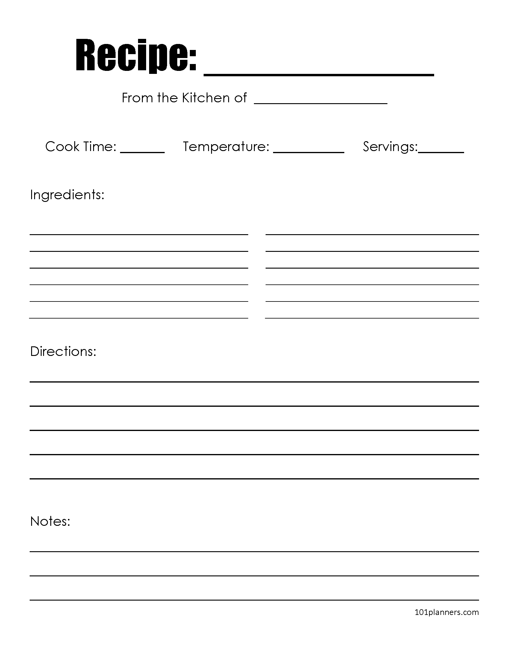 Free Recipe Template (Editable) | Edit Online / Word / Pdf for Free Printable Recipe Templates