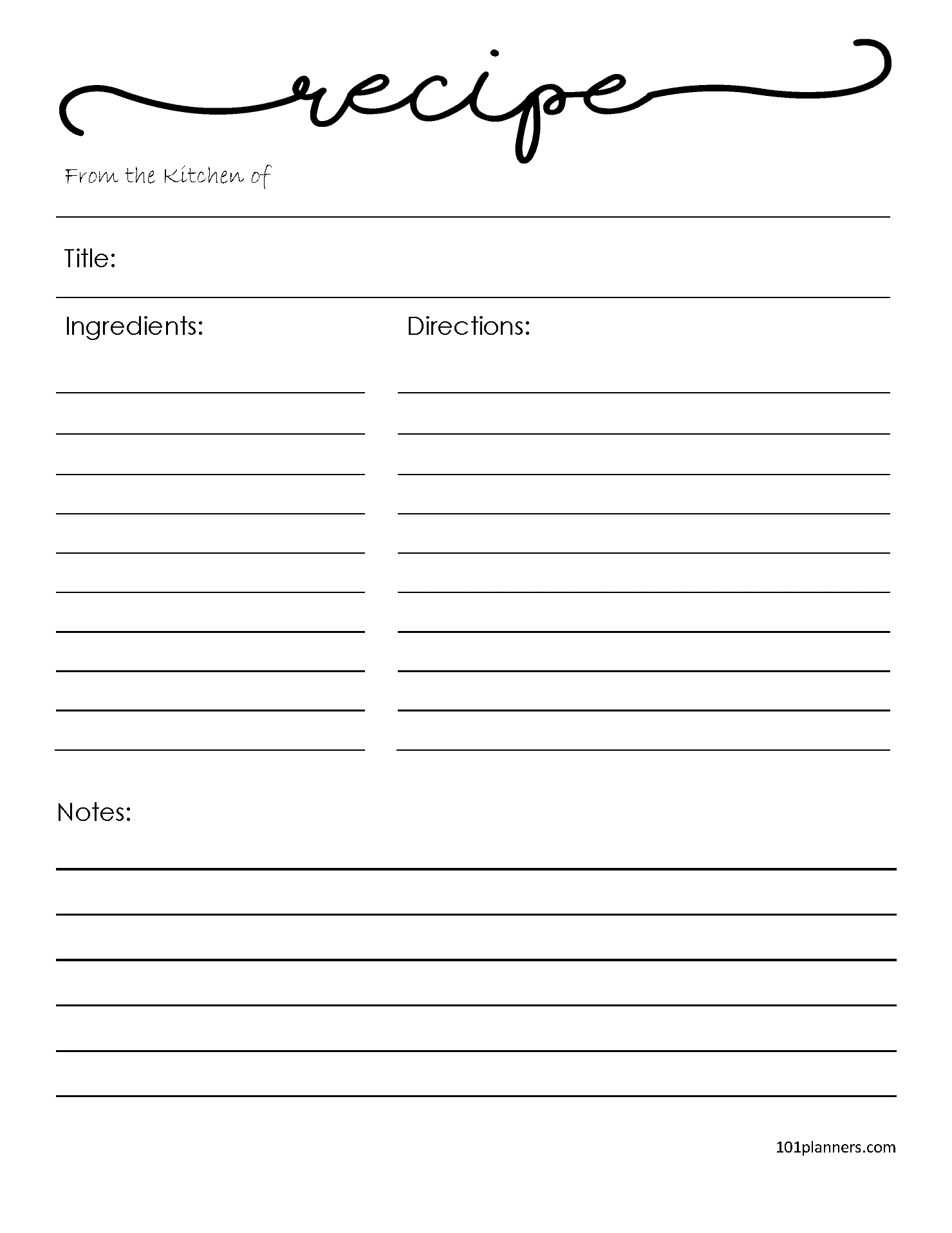 Free Recipe Template (Editable) | Edit Online / Word / Pdf inside Free Printable Recipe Book Pages