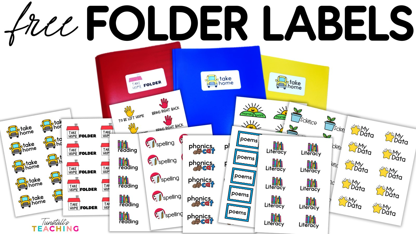 Free School Folder Labels For Teachers - Tunstall&amp;#039;S Teaching throughout Free Printable Take Home Folder Labels