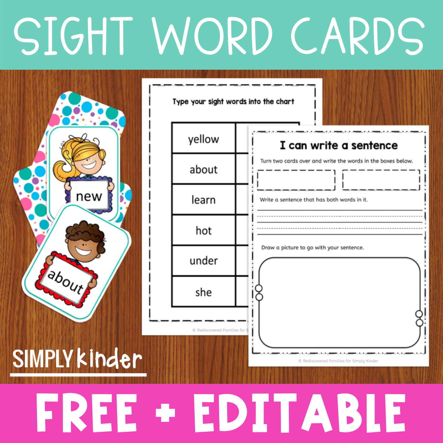 Free Sight Words Printable Card Activity For Kindergarten - Simply with regard to Free Printable Snapwords