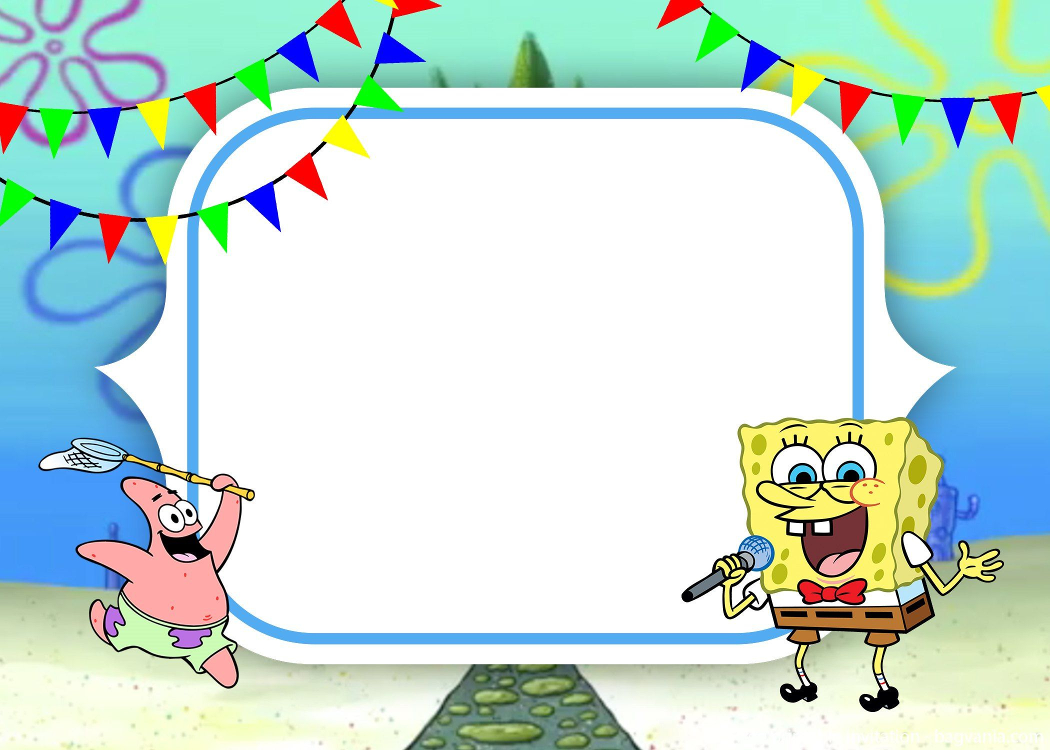 Free Spongebob Invitation Template with Spongebob Free Printable Invitations