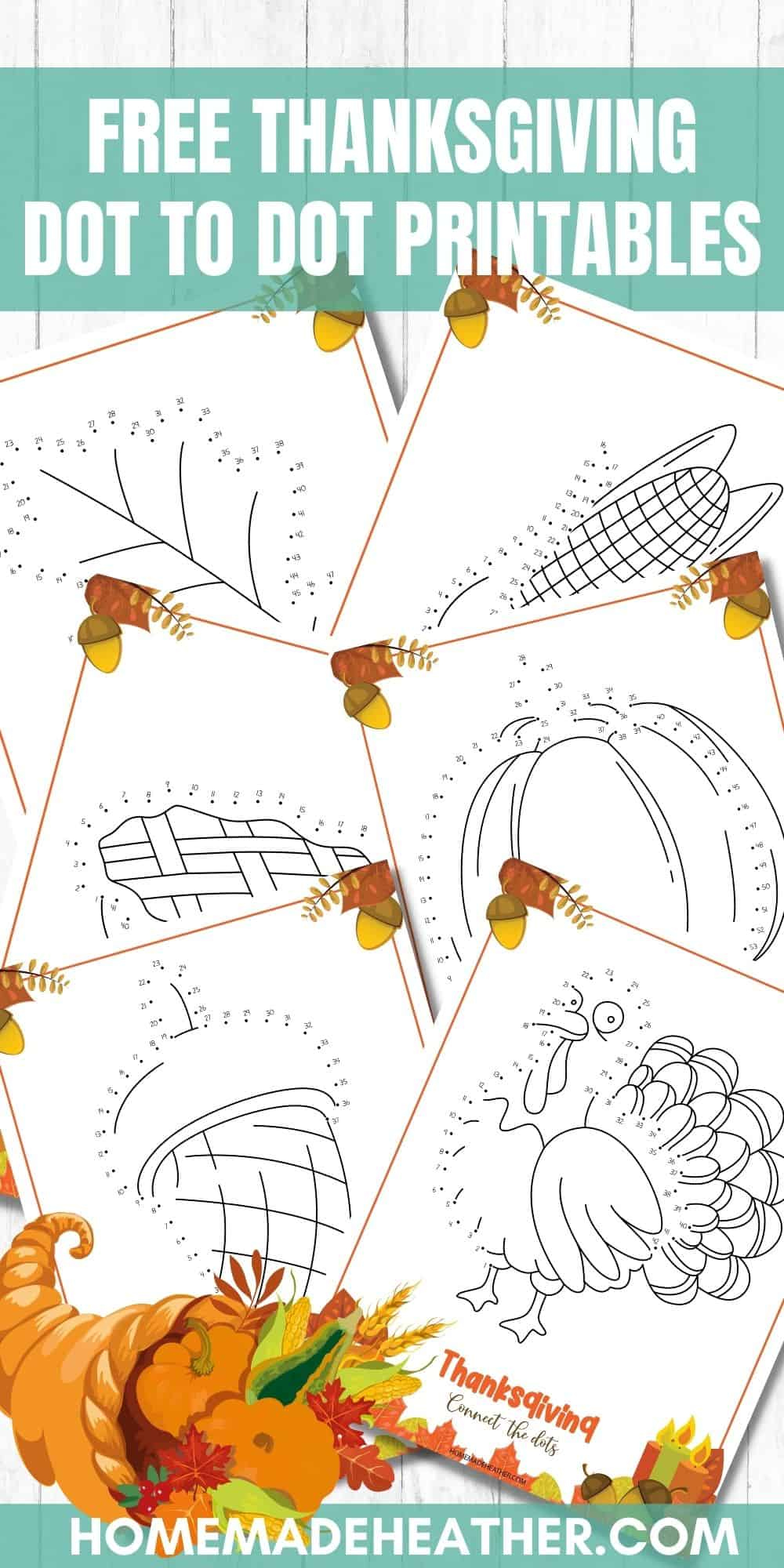 Free Thanksgiving Dot To Dot Printables » Homemade Heather intended for Free Thanksgiving Printables Dot to Dot