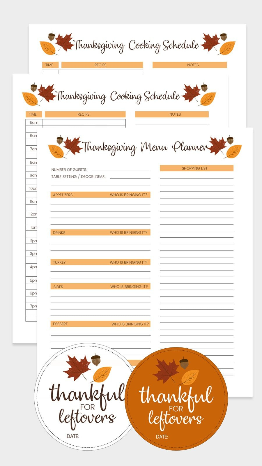 Free Thanksgiving Menu Template, Schedule + Tags | Lil&amp;#039; Luna within Free Printable Thanksgiving Menu Template