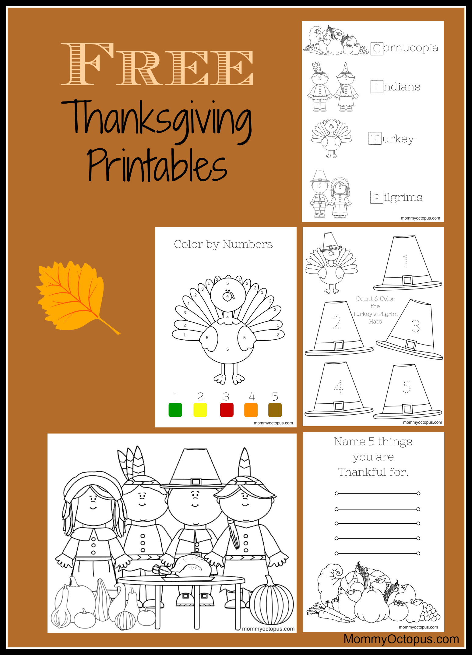 Free Thanksgiving Printable Activity Sheets! pertaining to Free Printable Kindergarten Thanksgiving Activities