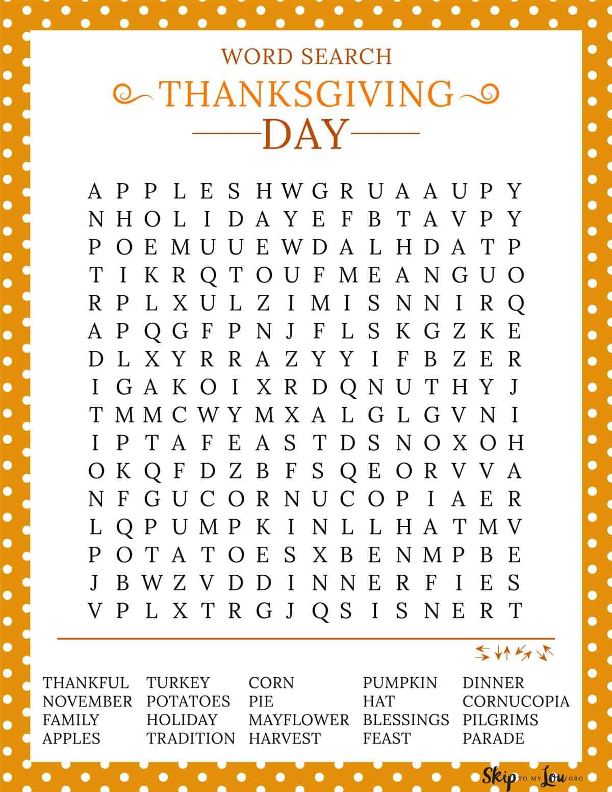 Free Thanksgiving Printables. | Skip To My Lou for Free Thanksgiving Printables